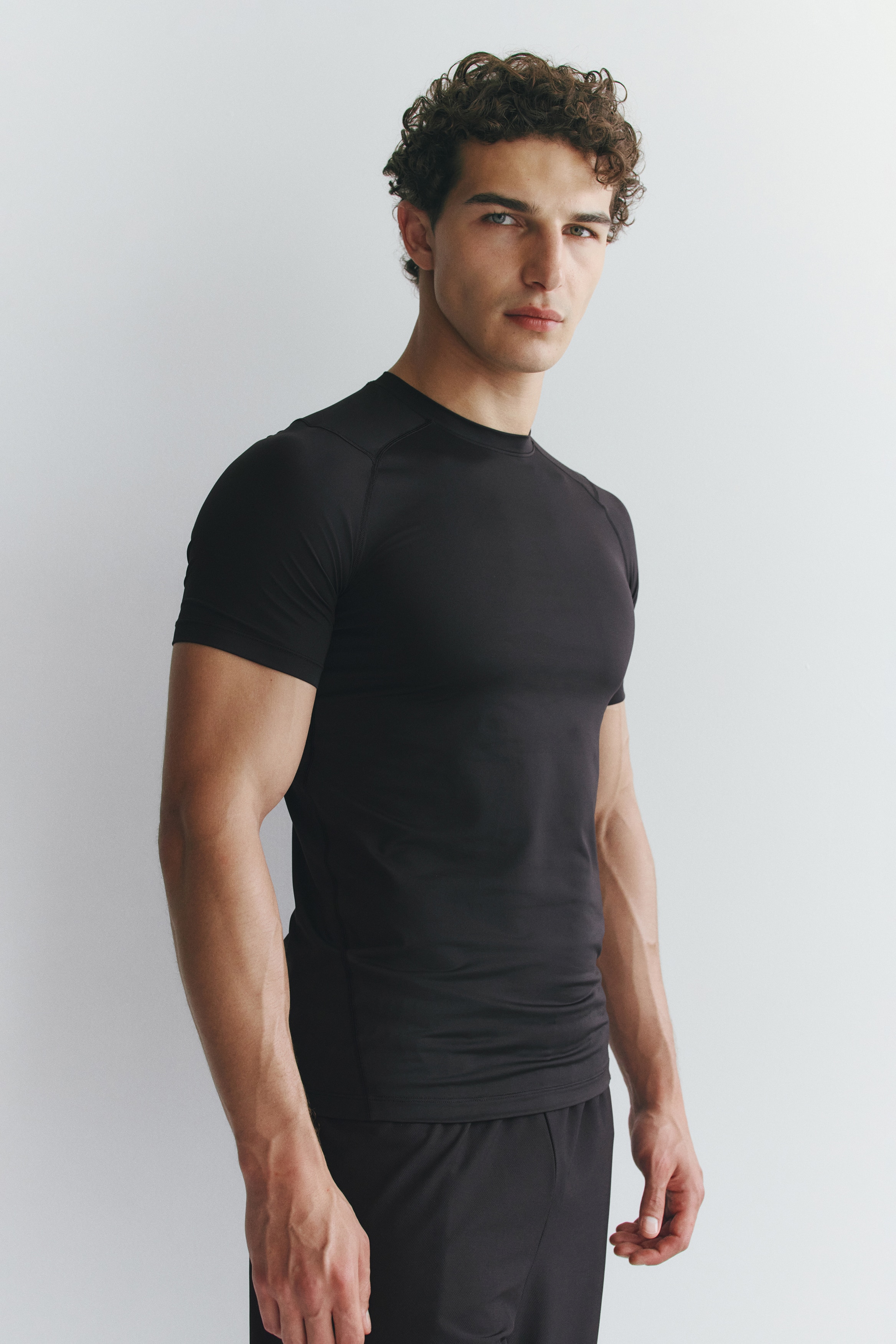 Sportska majica Compression Fit DryMove™ - Crna/Bela/Tamnosmeđa