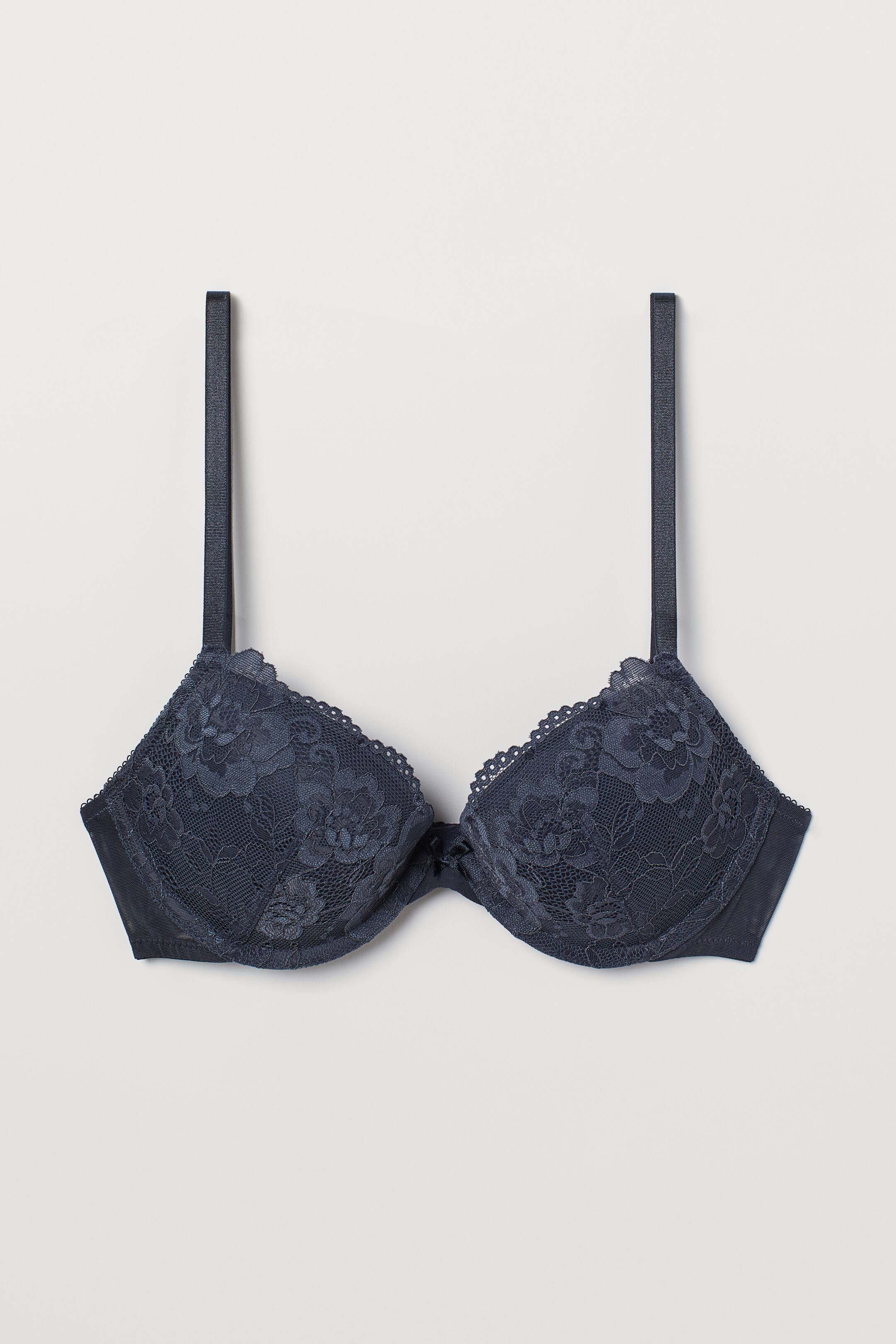 View larger image: Lace push-up bra - Dark blue - Ladies | H&M IE 1