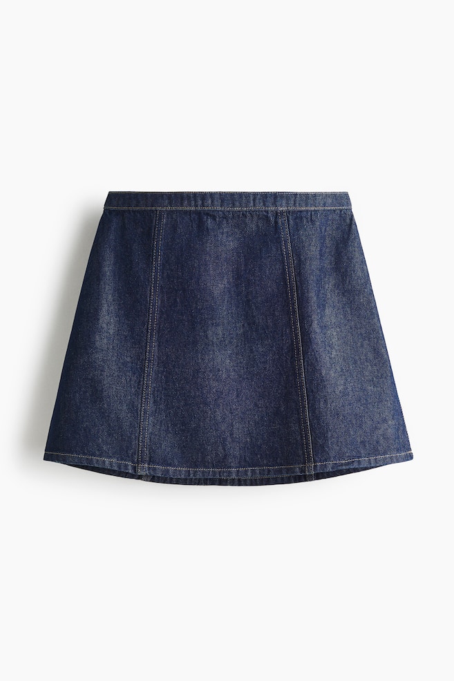 A-line Mini Skirt - Dark denim blue/Black/Denim blue/Light beige - 1