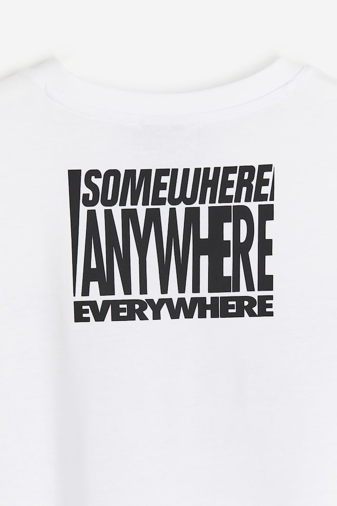 T-Shirt mit Print Regular Fit - Weiß/Anywhere/Braun/285 - 4