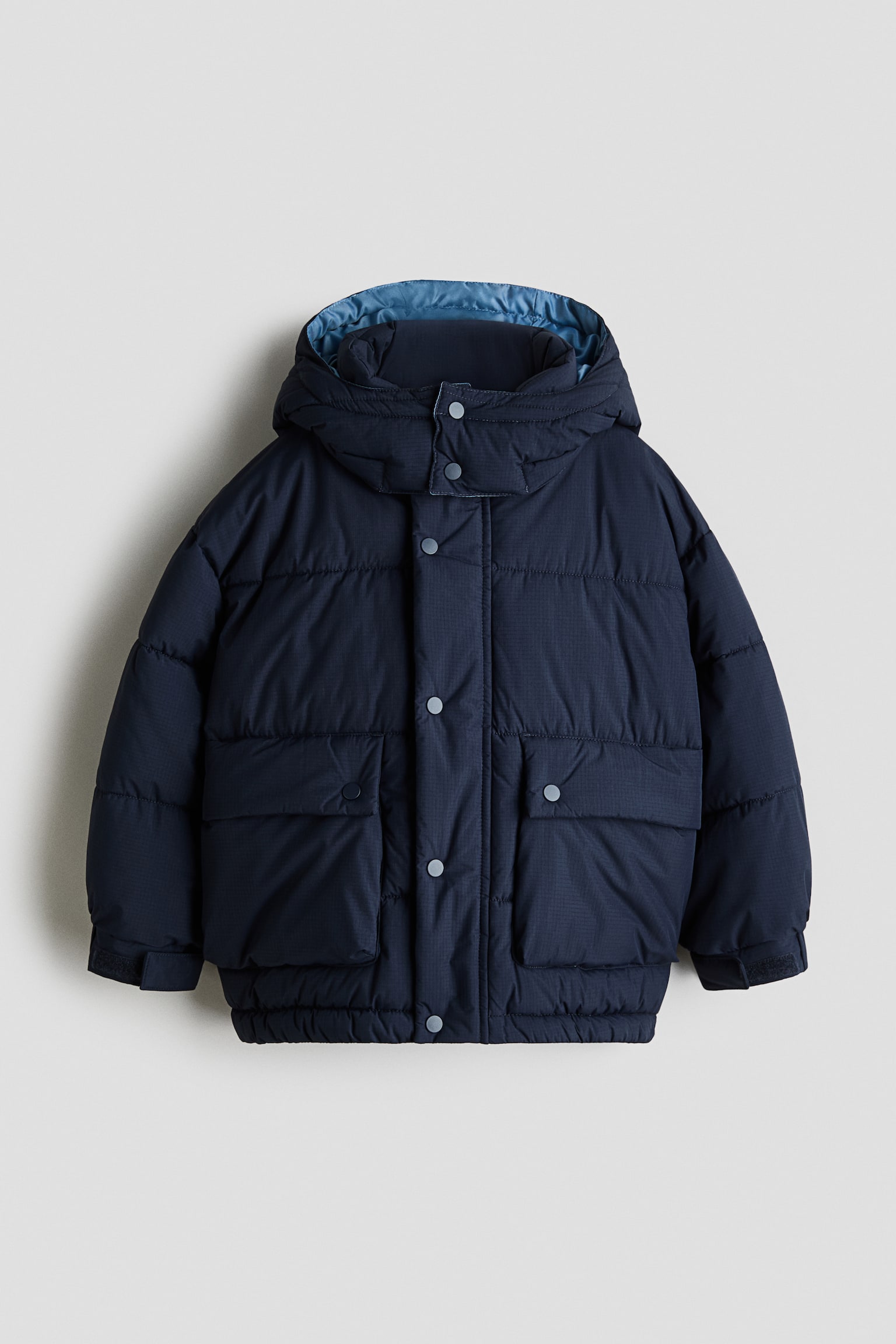 Детская куртка H&M Hooded Puffer, цвет: Тёмный синий