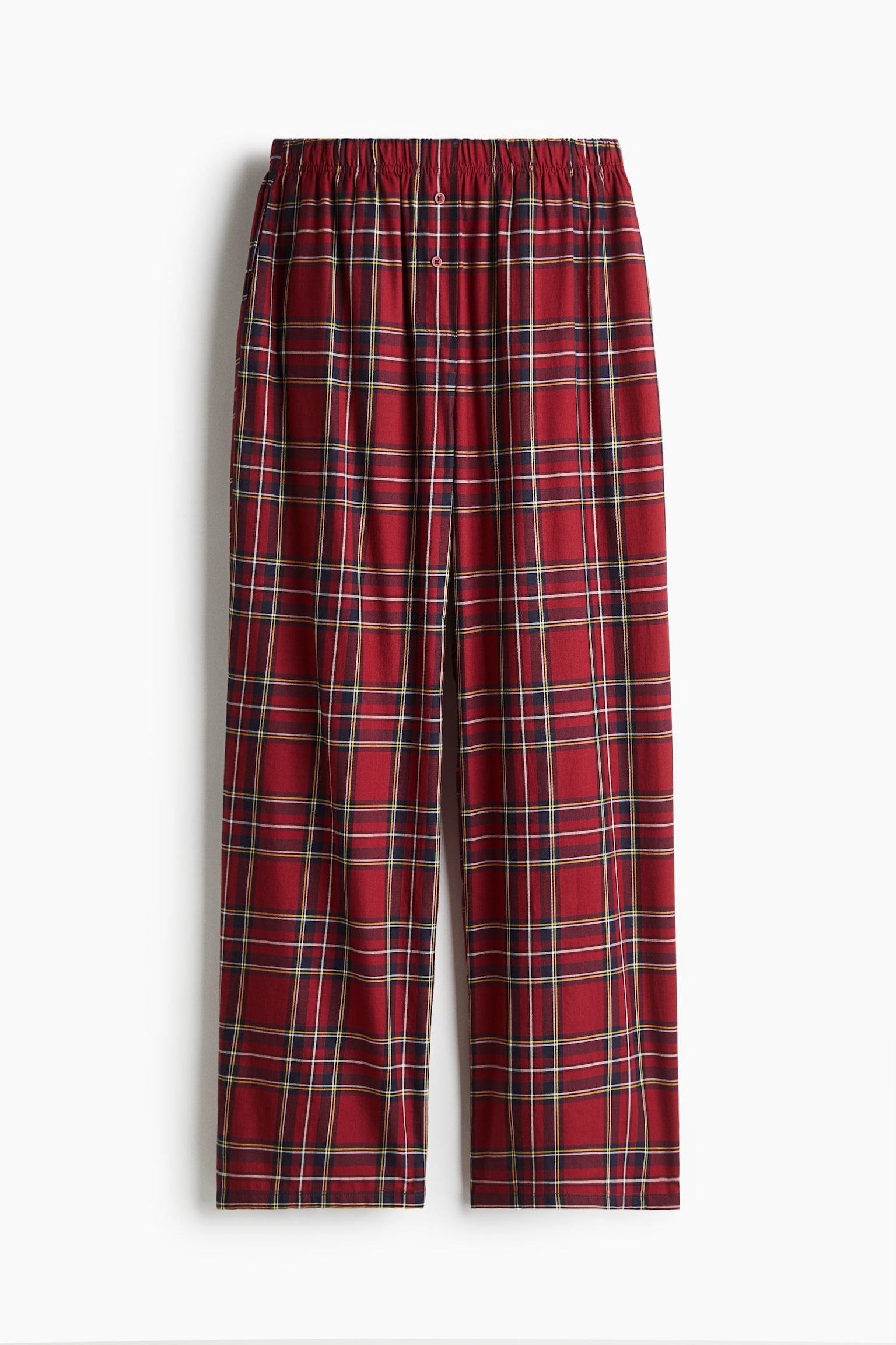 Cotton pyjama bottoms - Dark red/Checked/White/Hearts - 2