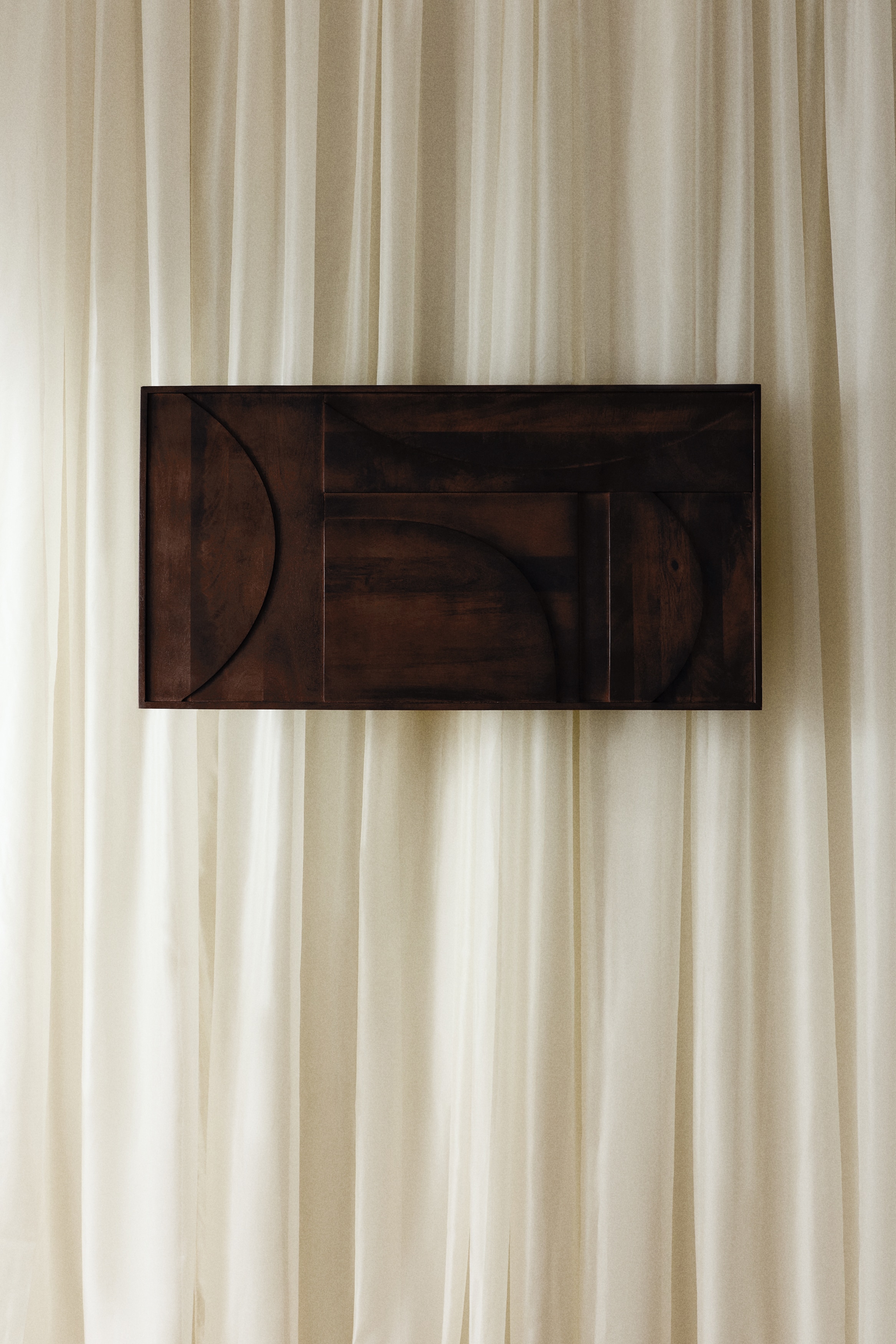 Wooden Graphic Wall Art - Dark brown