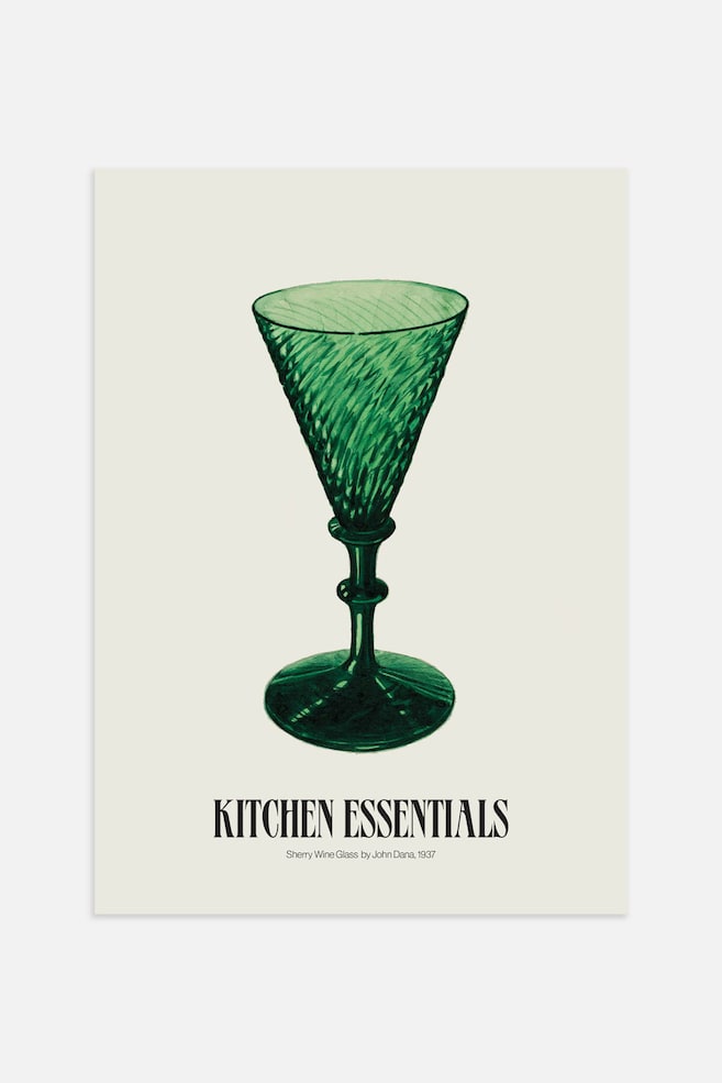 Sherry Wine Glass Poster - Green/beige - 1