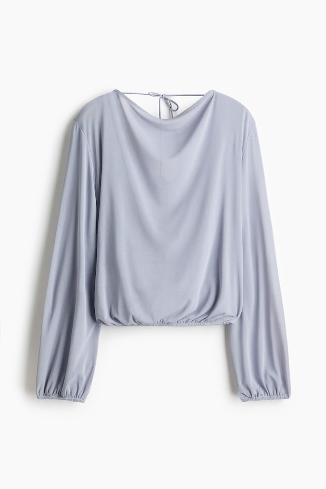 Cowl-Back Top - Light steel blue - 1