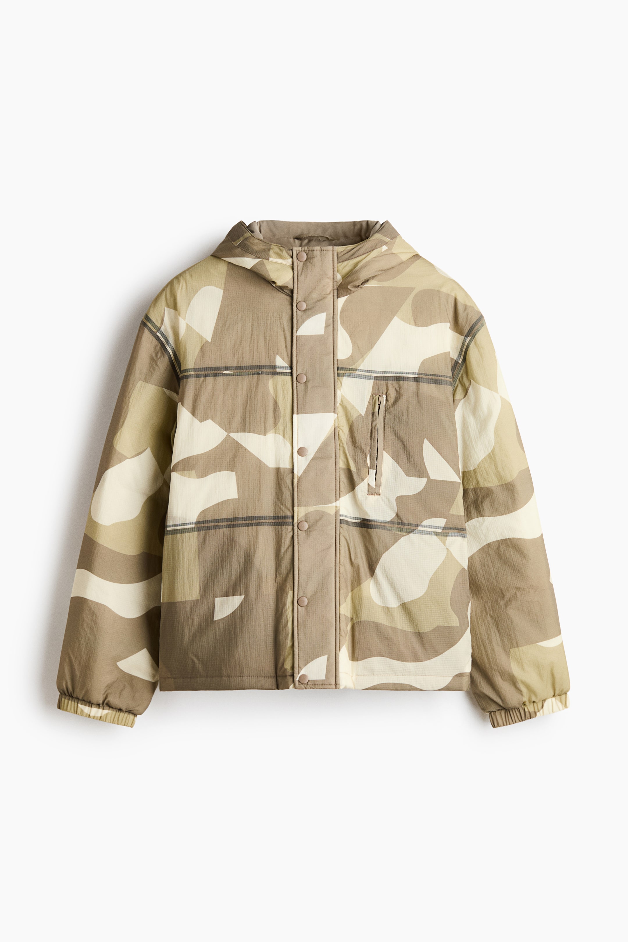 이미지 확대 보기: 나일론 패딩 재킷 - 다크 베이지/패턴 - Men | H&M KR 5