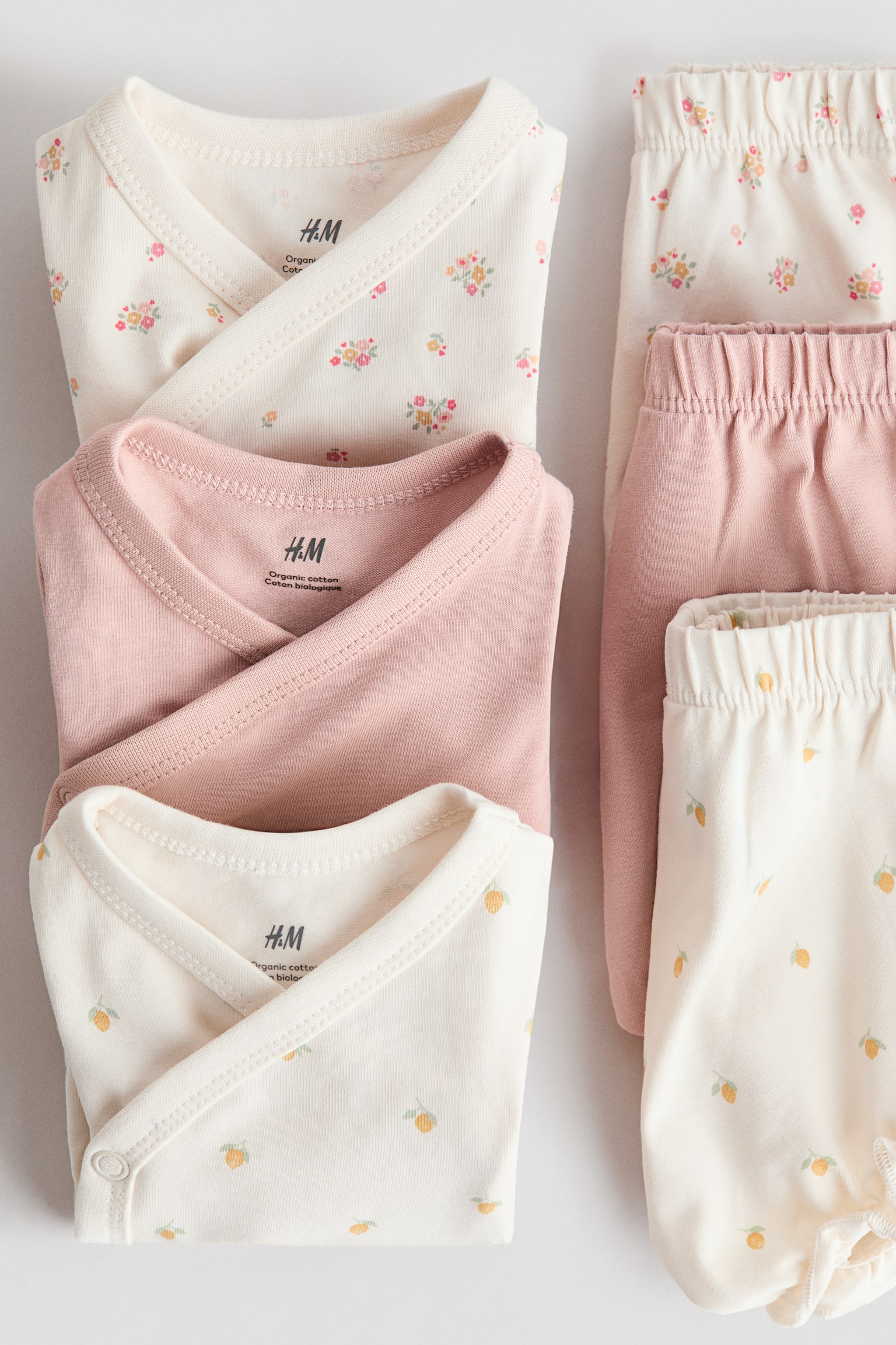 6件組平紋套裝 - 奶油色/柳橙/淺灰綠色/動物/淺灰藍色/帆船 - 2