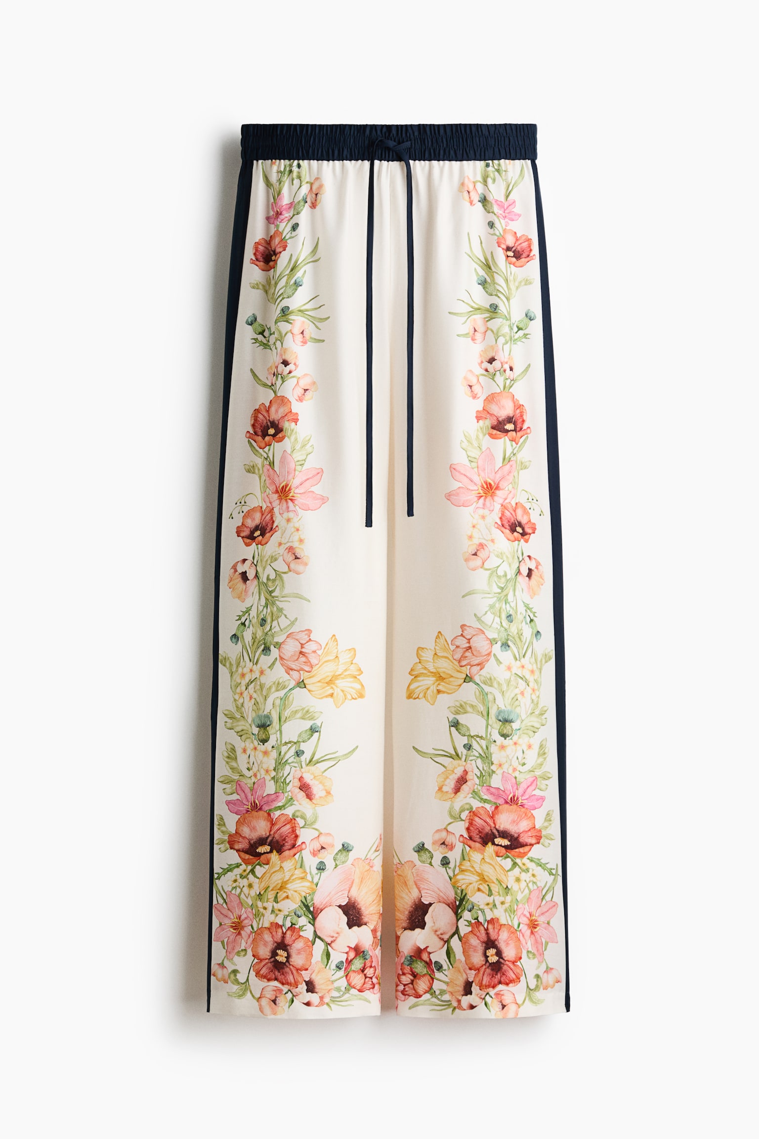Printed Lyocell Pants - Cream/floral - 1