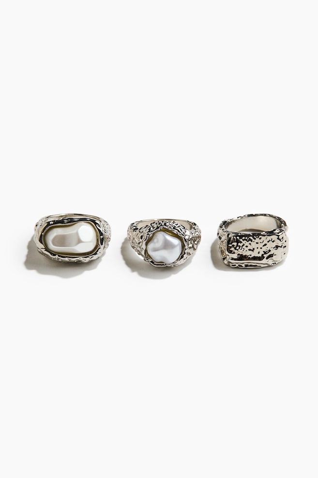 3-Pack Rings - Silver-colored - 1