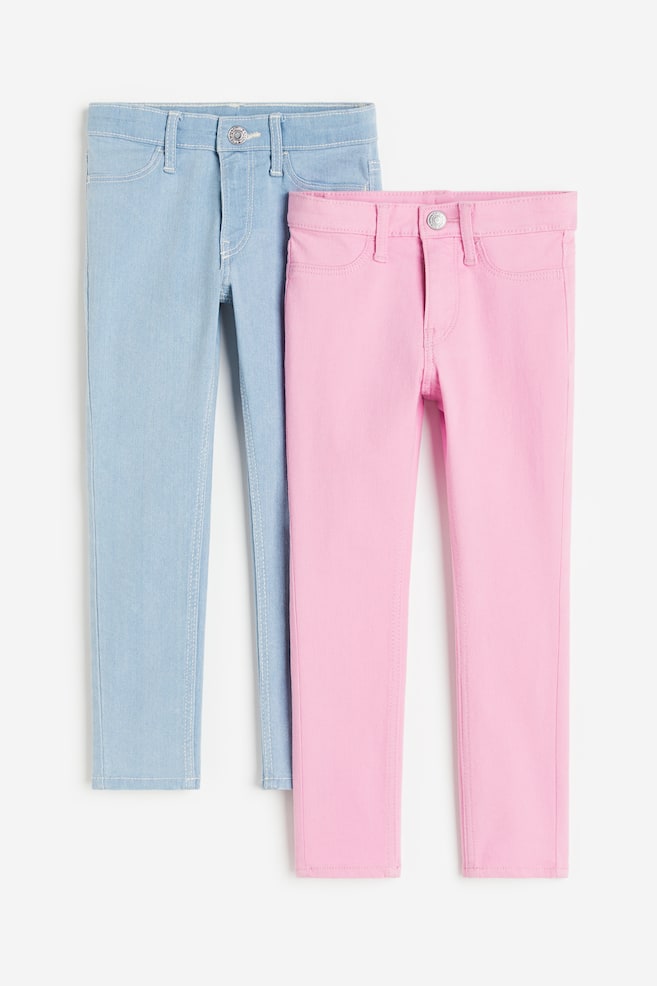 2-pack Skinny Fit Jeans - Light pink/Light denim blue/Denim blue/Black/Light denim blue/Denim blue - 1