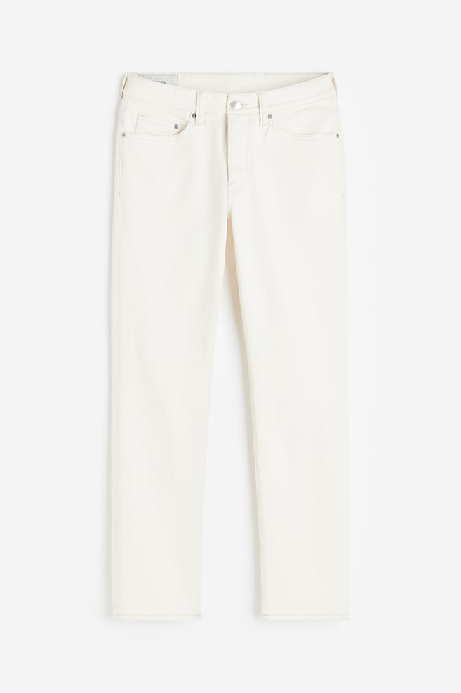 Straight Regular Jeans - Biały/Niebieski denim - 2