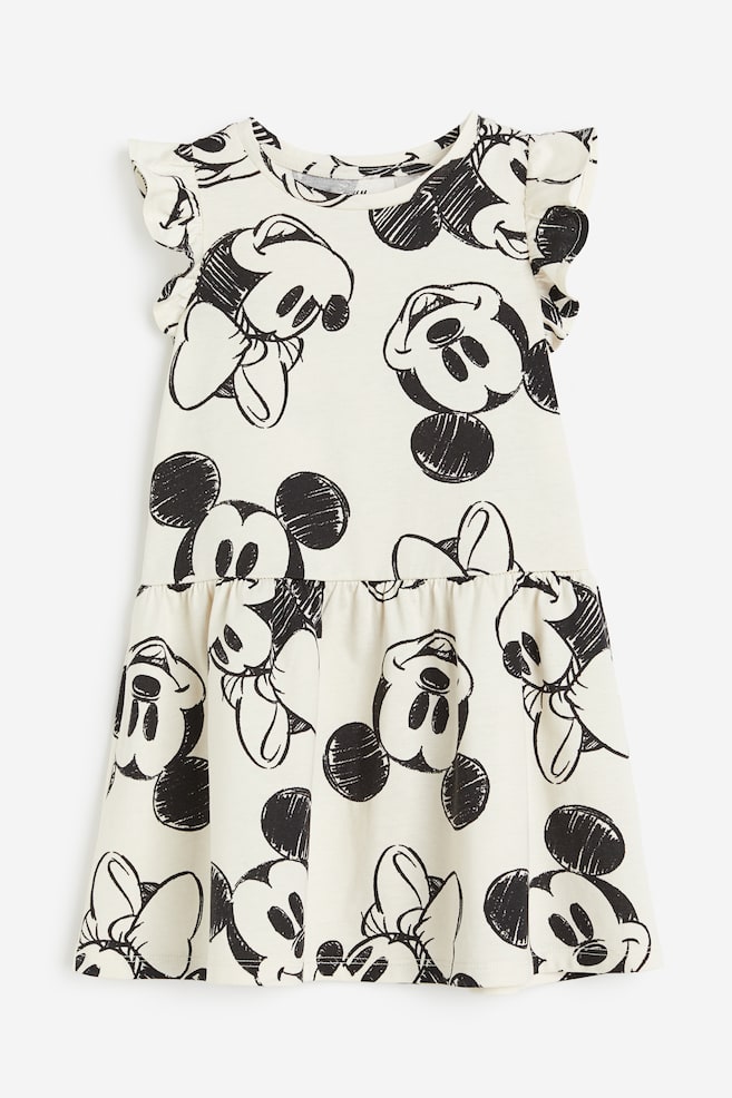 Printed cotton dress - White/Minnie Mouse/Yellow/Minnie Mouse/Light blue/Frozen - 1