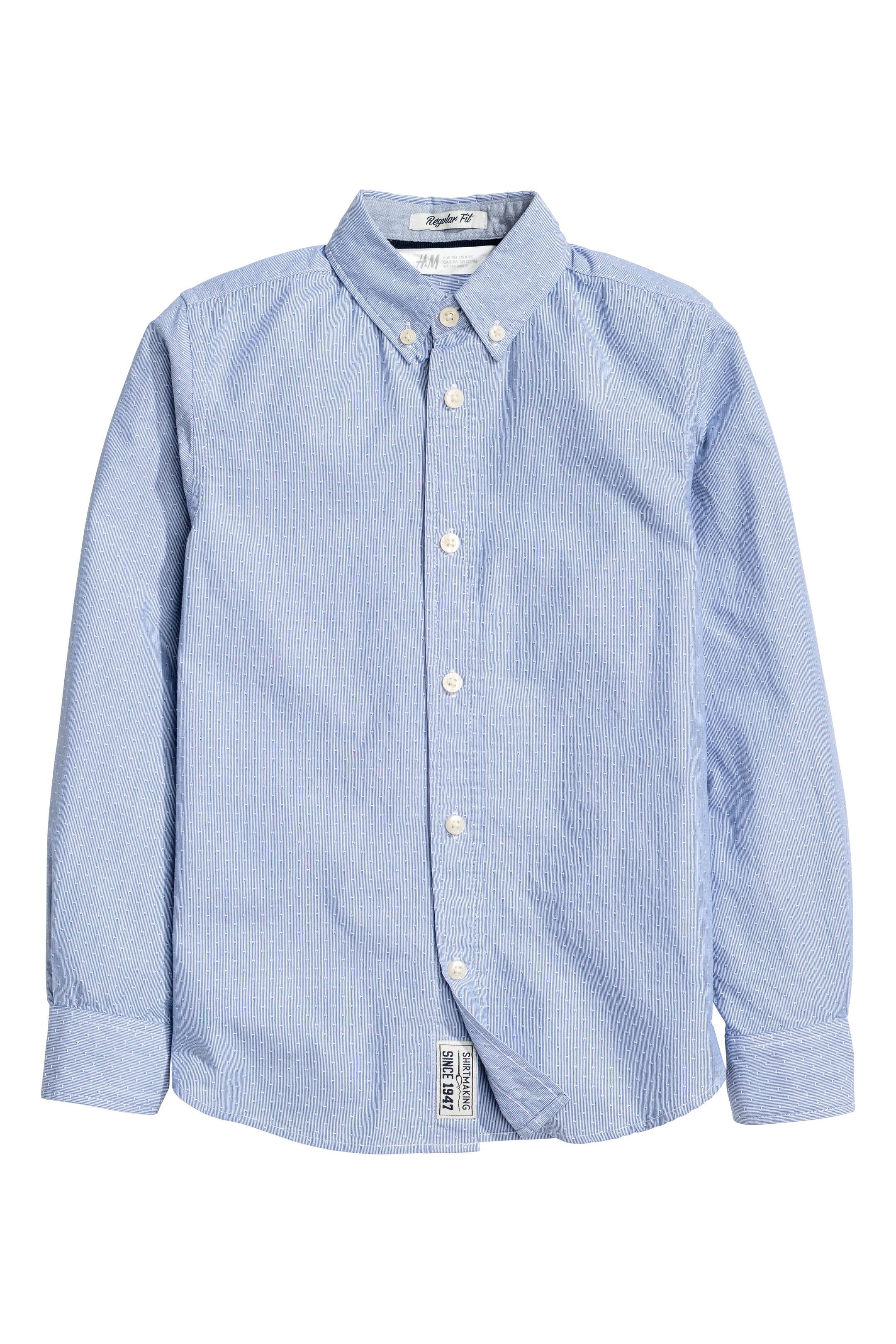 View larger image: Cotton shirt - Blue/Striped - Kids | H&M GB 1