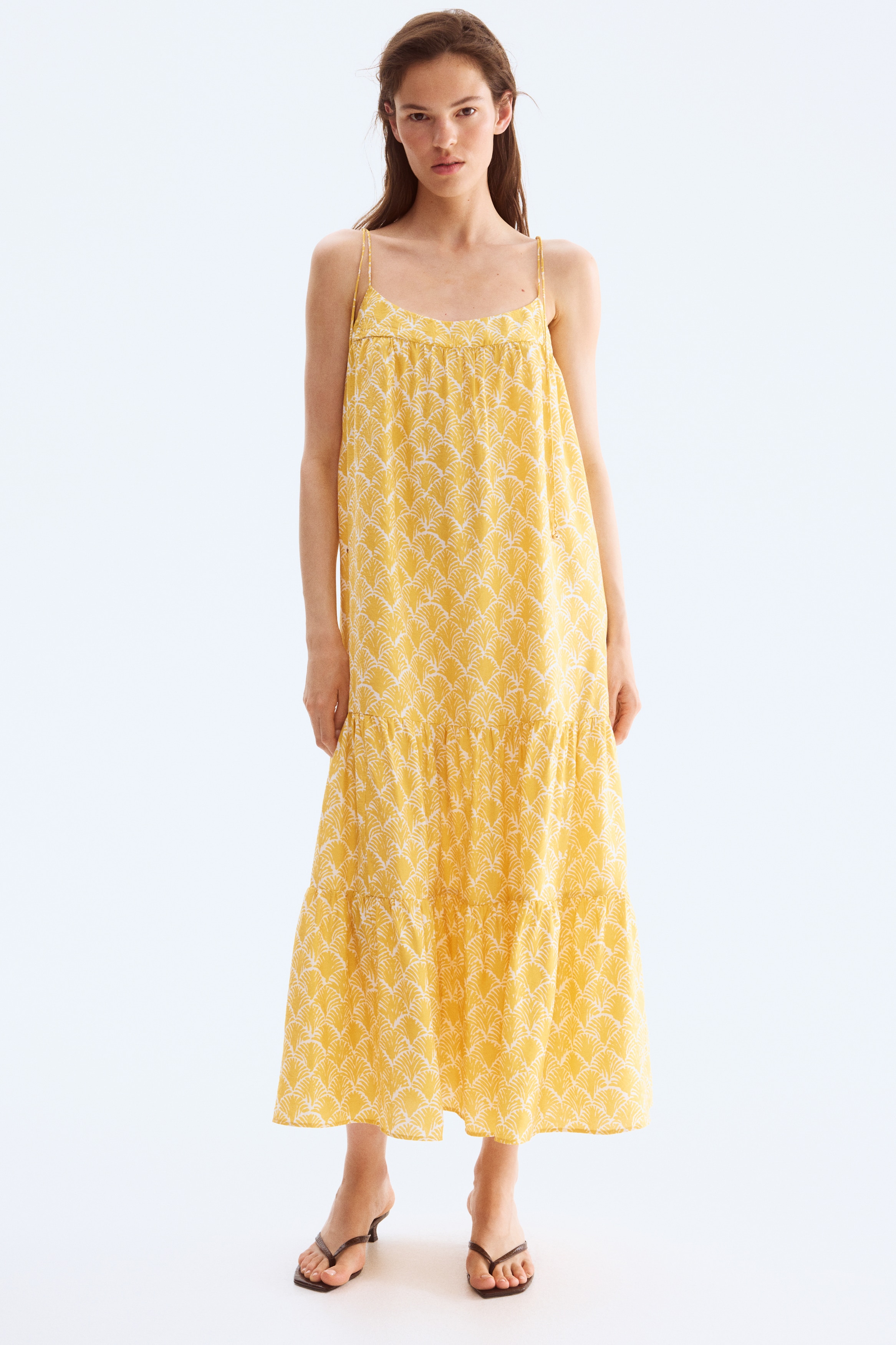 chinese dress ladies H&M White Tie-detail Maxi Dress UK S main image 0