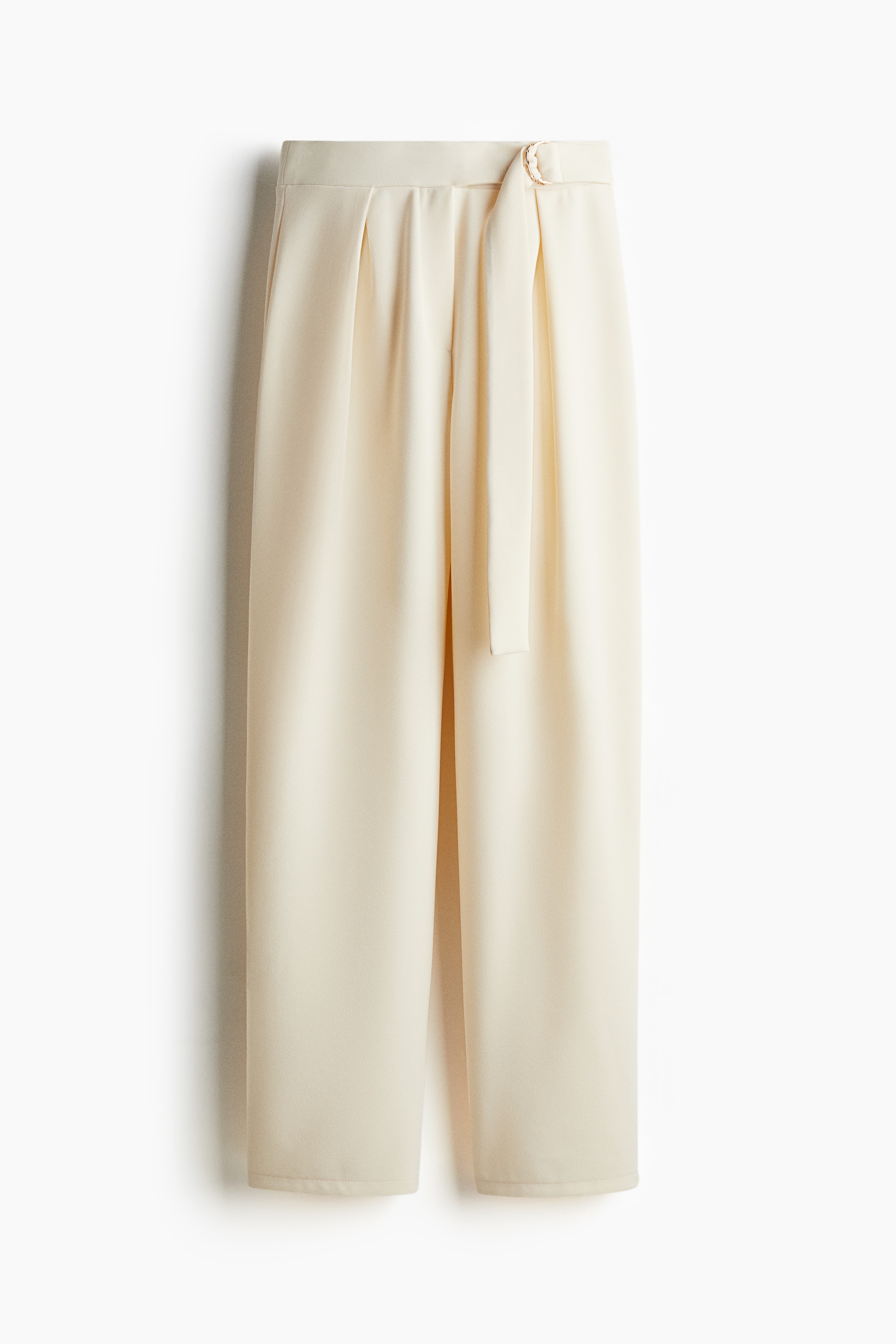 Nohavice s opaskom - Krémová/Hnedá