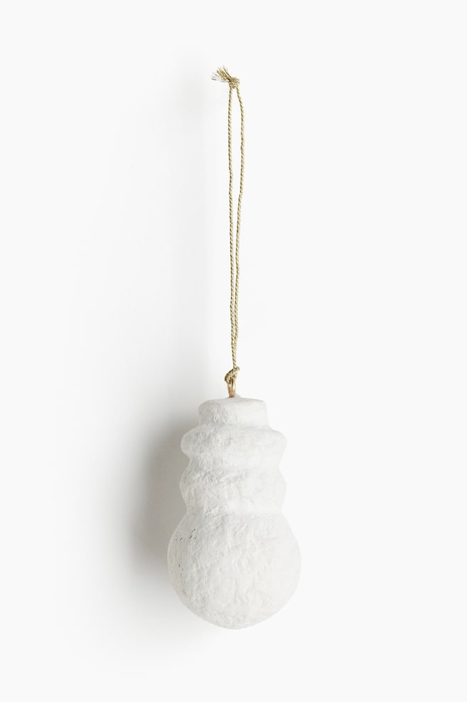 Addobbo per albero di Natale in cartapesta - Bianco/pupazzo di neve/Bianco/regalo/Bianco/stella - 1