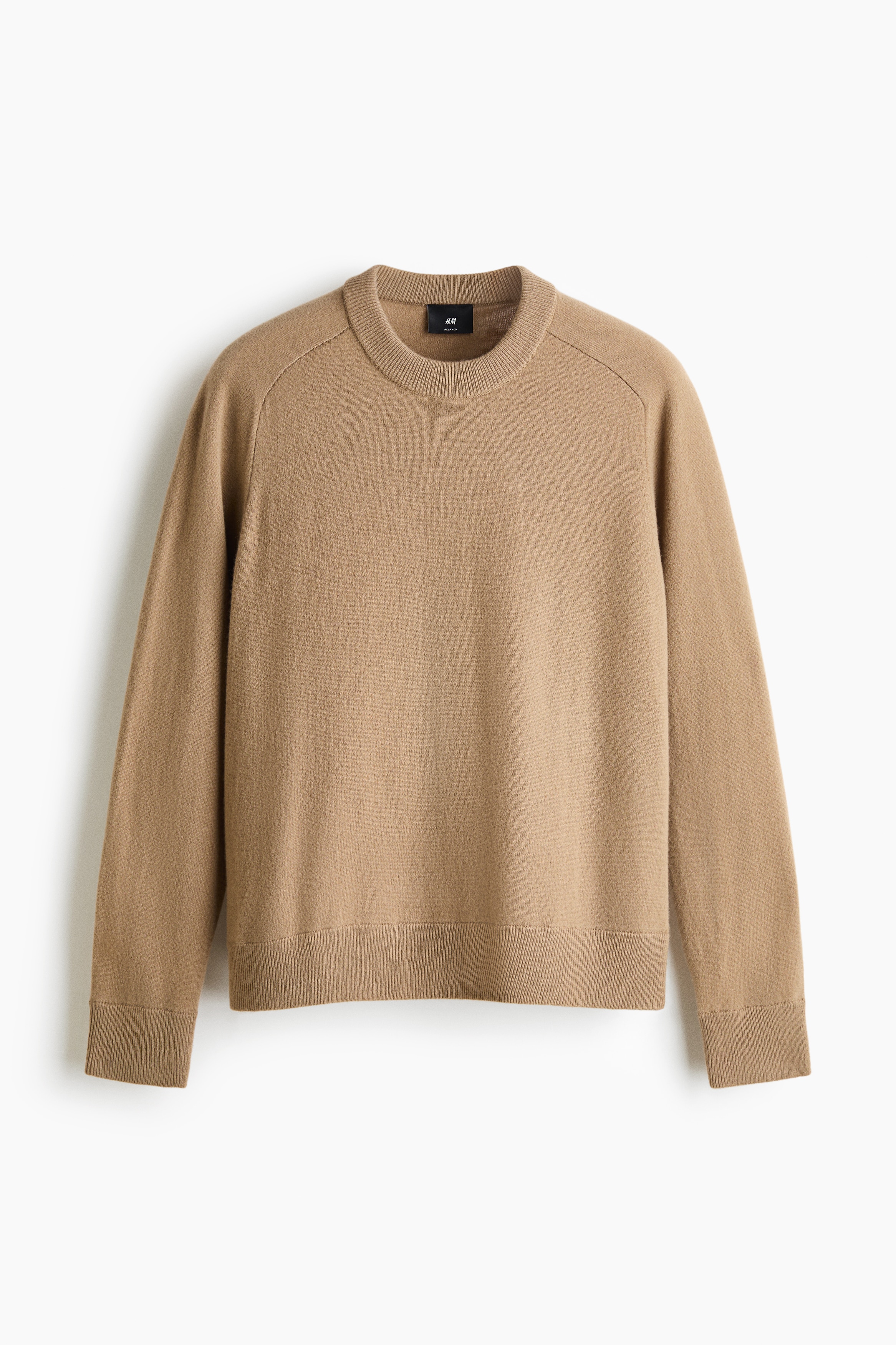 Pullover in cashmere Relaxed Fit - Beige scuro/Blu navy