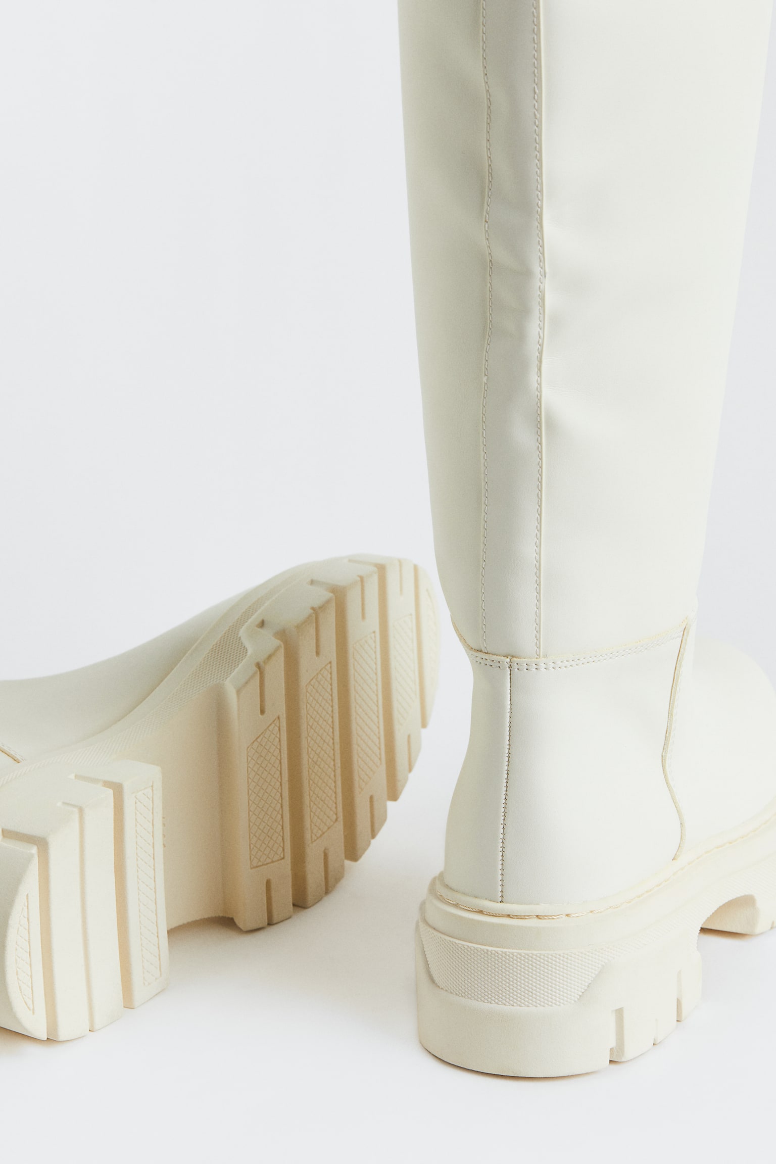 Knee-high boots - White/Beige/Light beige/Black - 4