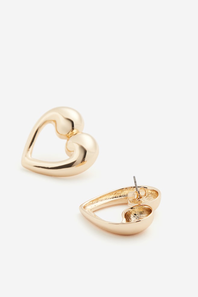 Heart-shaped earrings - Gold-coloured - 1