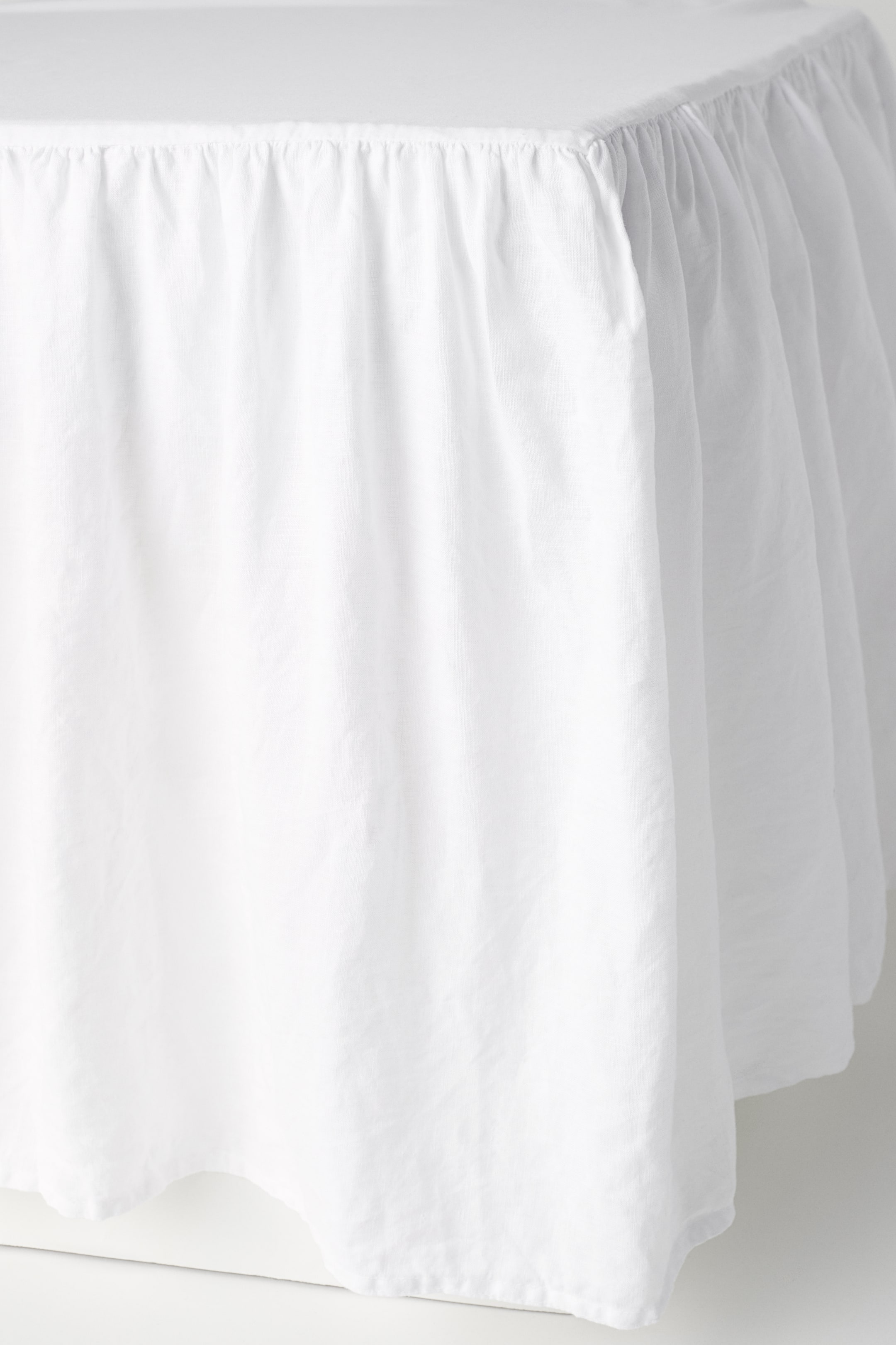 Washed Linen Bedskirt - White - Home All | H&M US