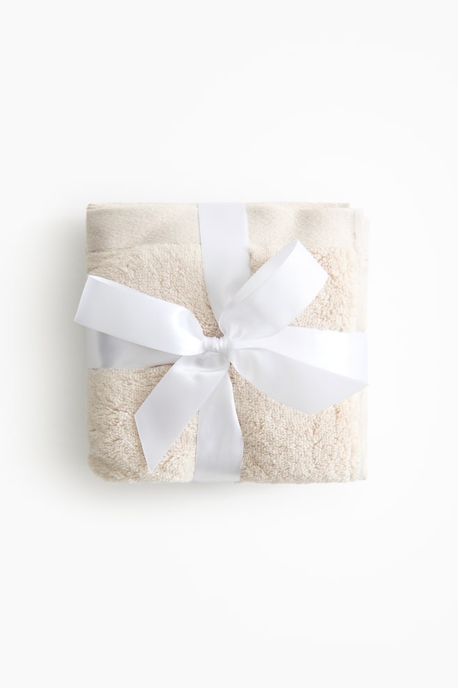 3-pack Soft Terry Washcloths - Light beige/White - 1