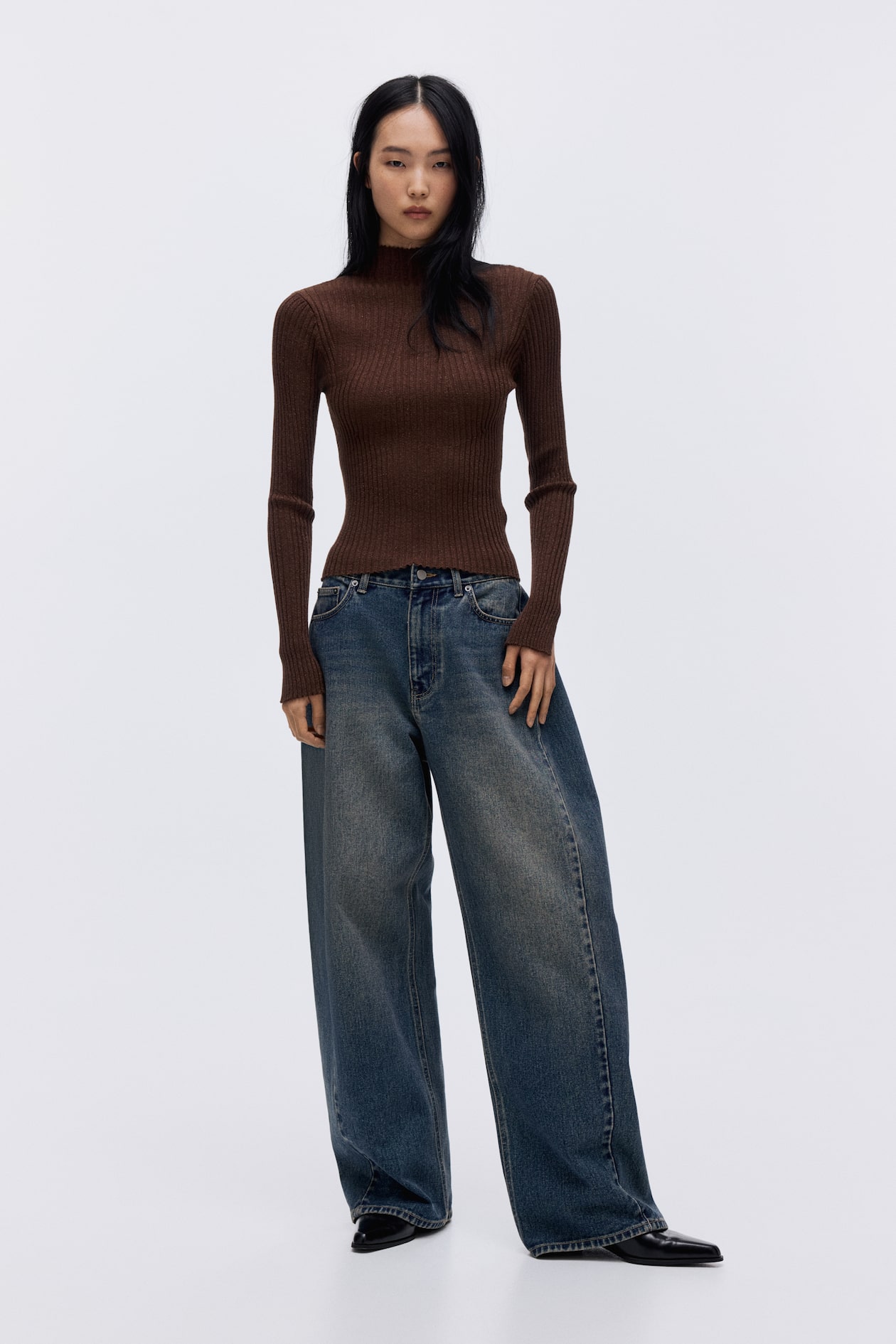 Glittery Mock Turtleneck Top - image 2