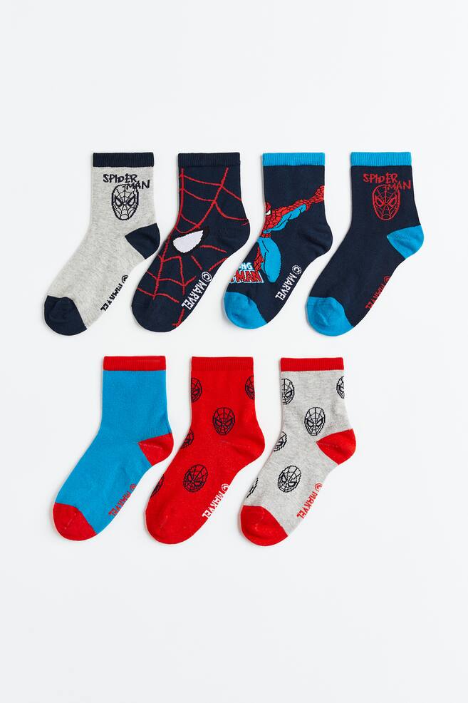 7-pack socks - Dark blue/Spider-Man/Blue/Superman/Green/Paw Patrol/Yellow/Pokémon