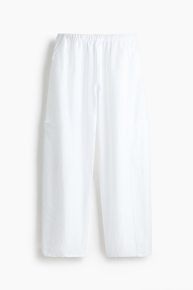 Balloon-Leg Cargo Pants - Ivory - 1