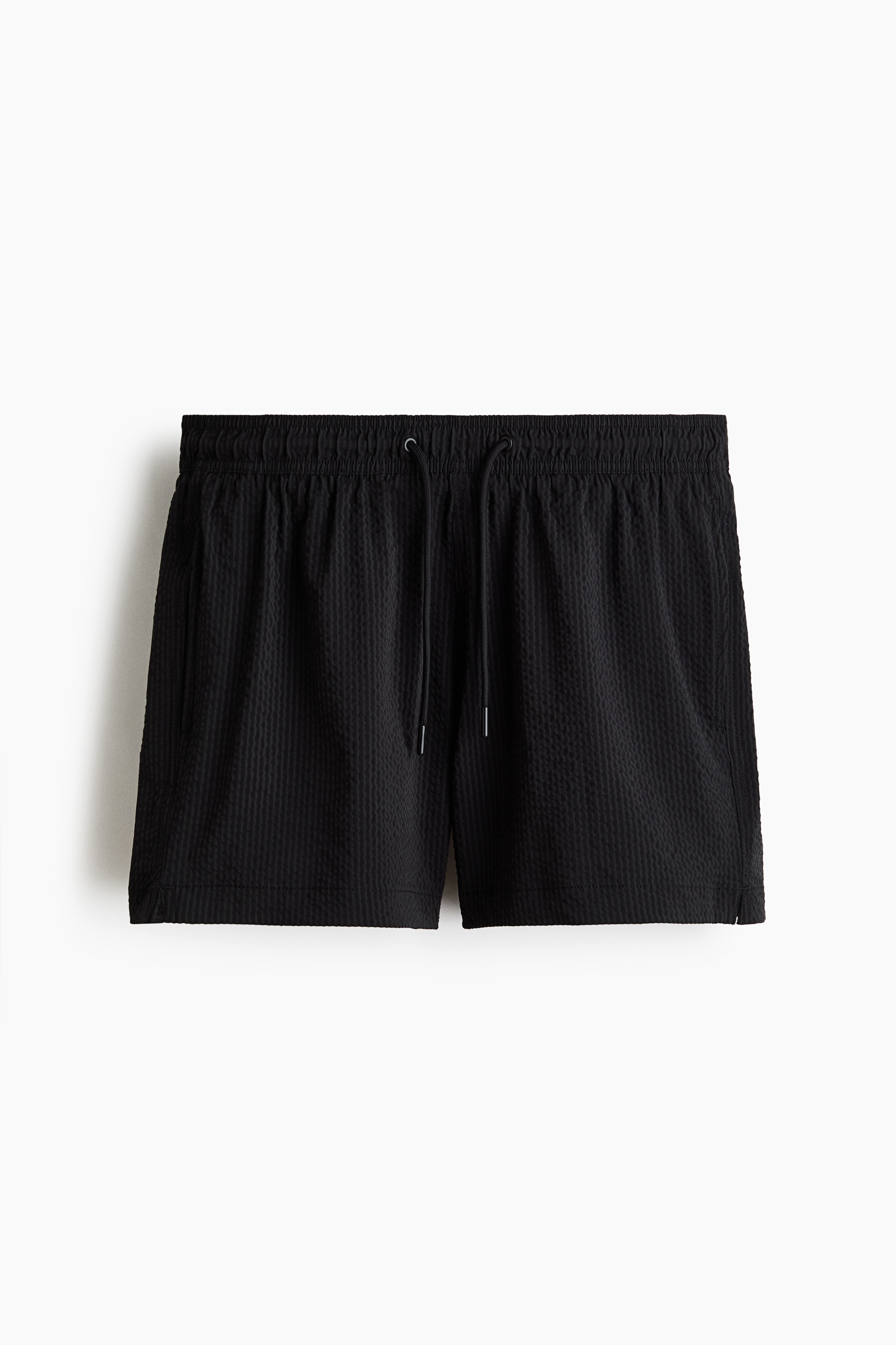 Seersucker Swim Shorts - Black