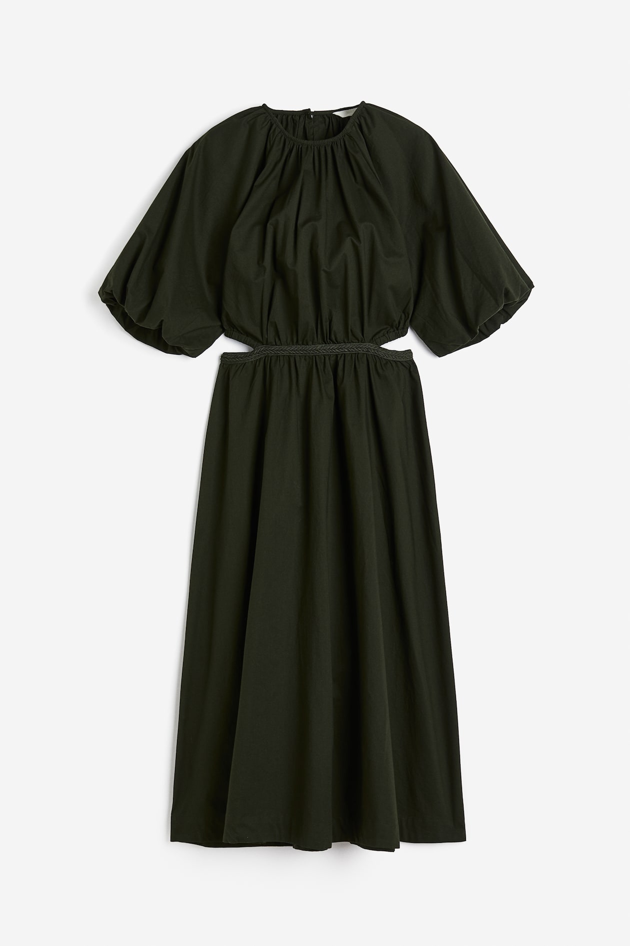 Kleid mit Cut-out - Rundausschnitt - Kurzarm - Dunkelgrün - Ladies 