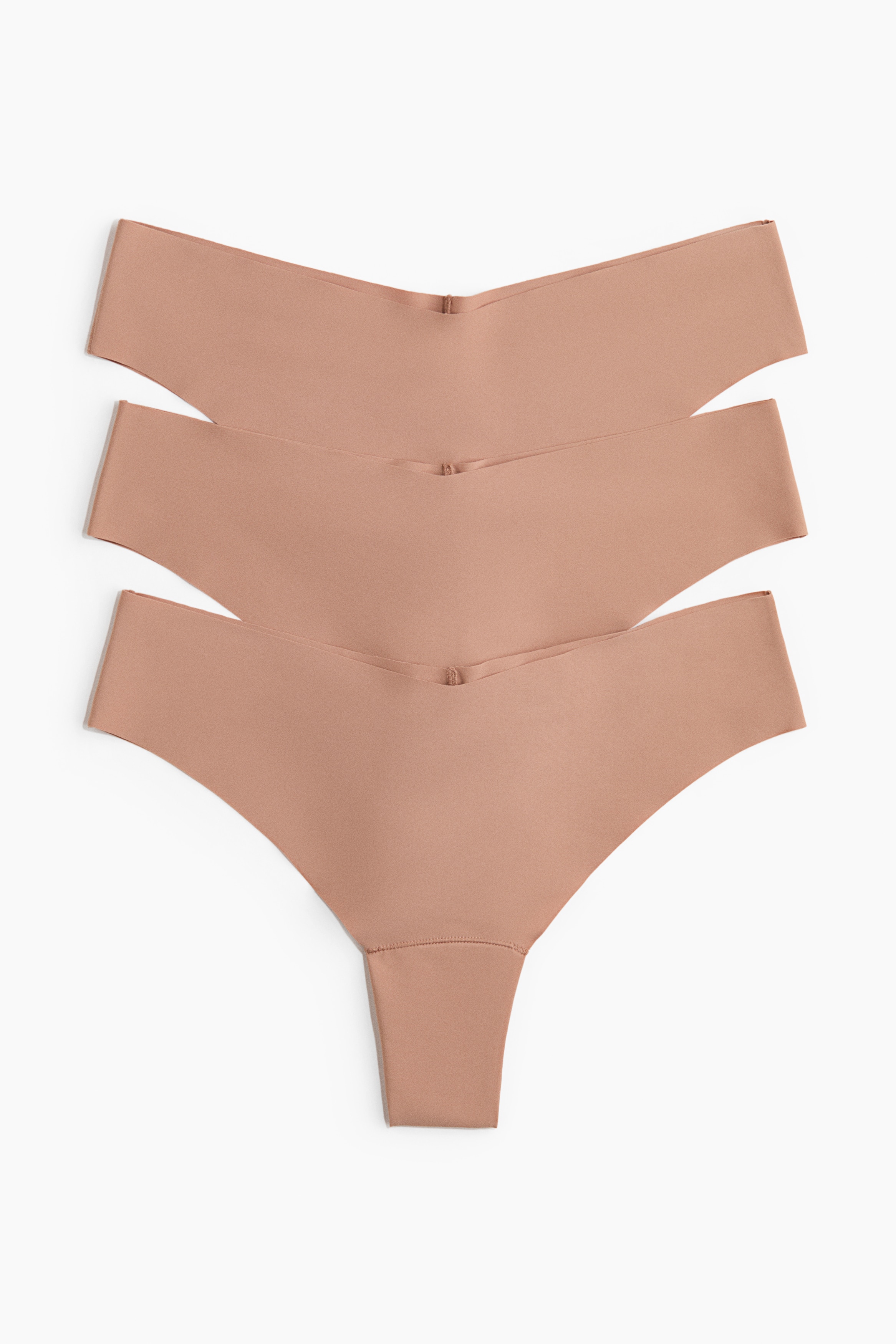 3-pack microfibre Brazilian briefs - Dark beige/Black