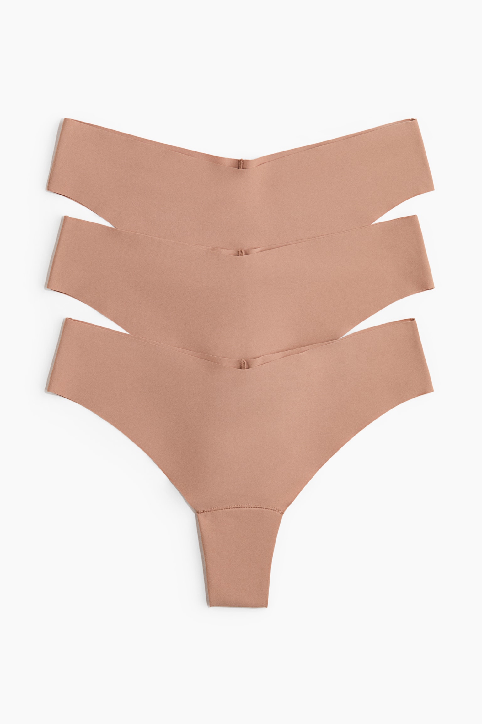3-Pack Invisible Brazilian Briefs - Dark beige/Black/Beige/Light pink/cream/black - 1