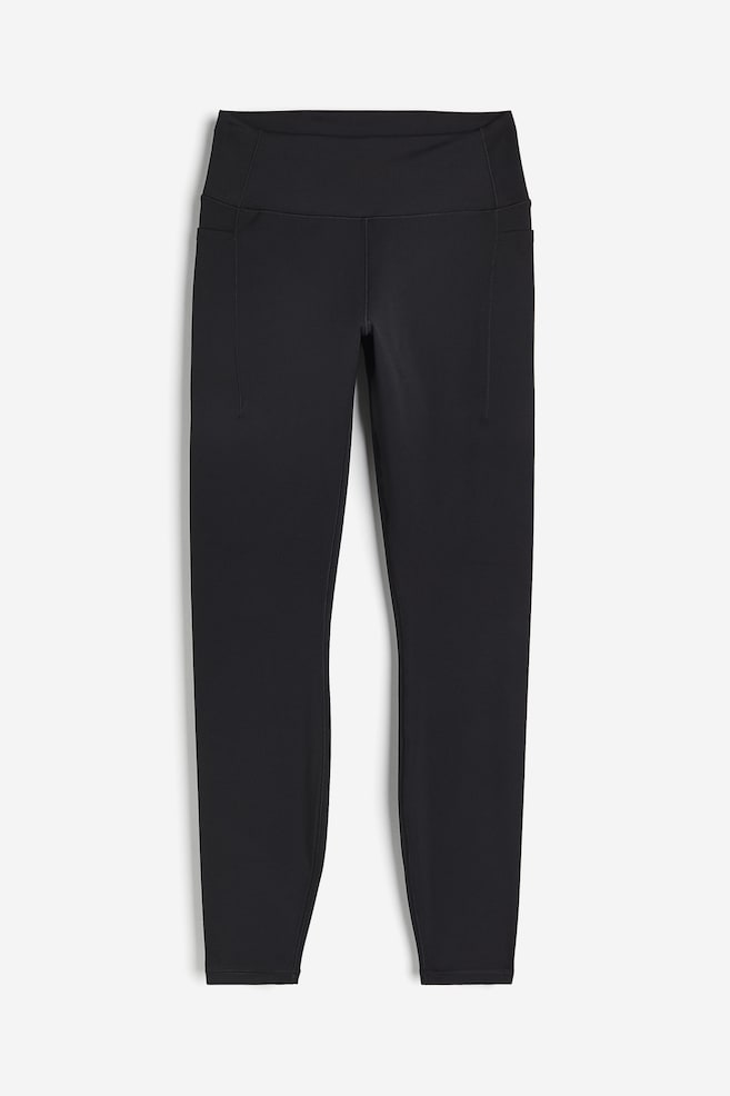 SoftMove™ Pocket-detail sports tights - Black/Khaki green - 2