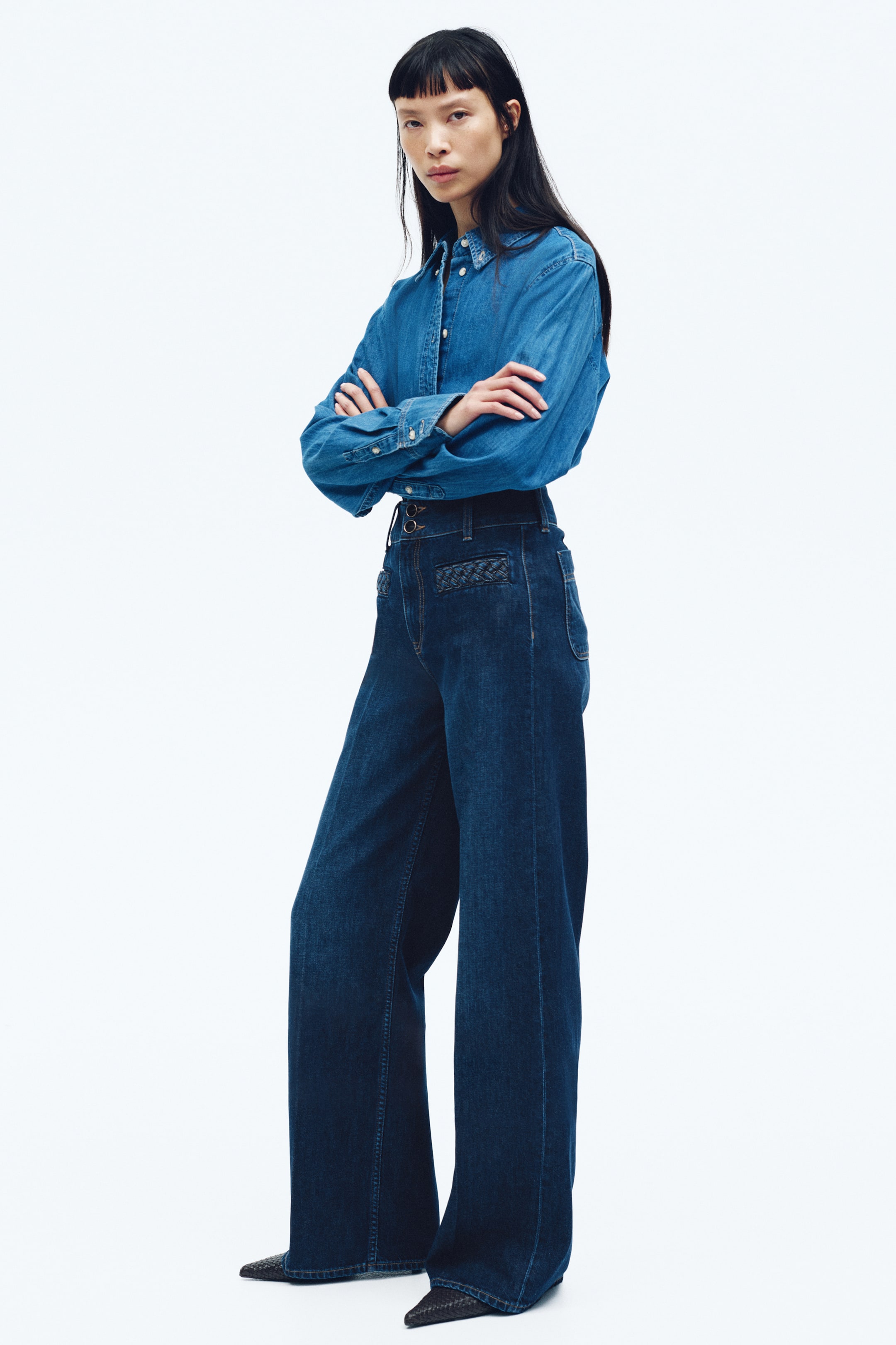 Ingrandisci l'immagine: Wide High Jeans - Blu denim scuro - DONNA | H&M CH 3