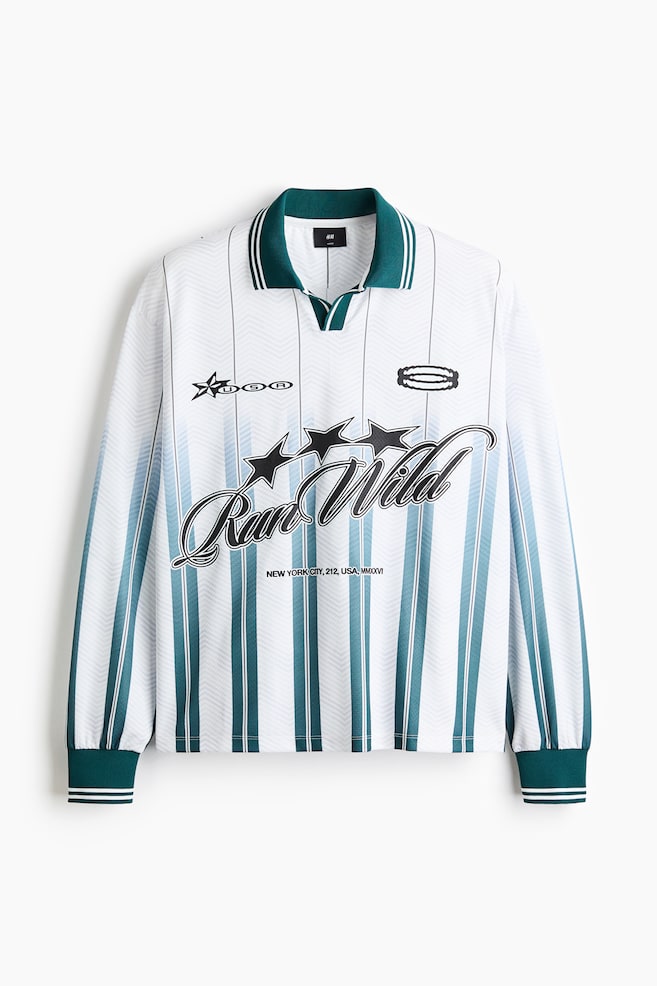 Loose Fit Soccer Jersey Style Shirt - White/Run Wild - 1