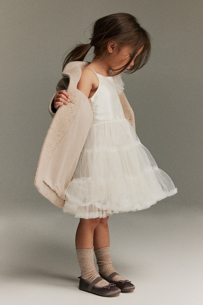 Tulle-skirt dress - White - 4