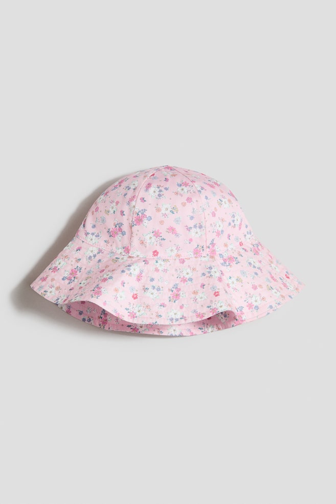 Printed Wide-Brim Sun Hat - Light pink/floral/Dusty green/floral/Light pink/floral - 1