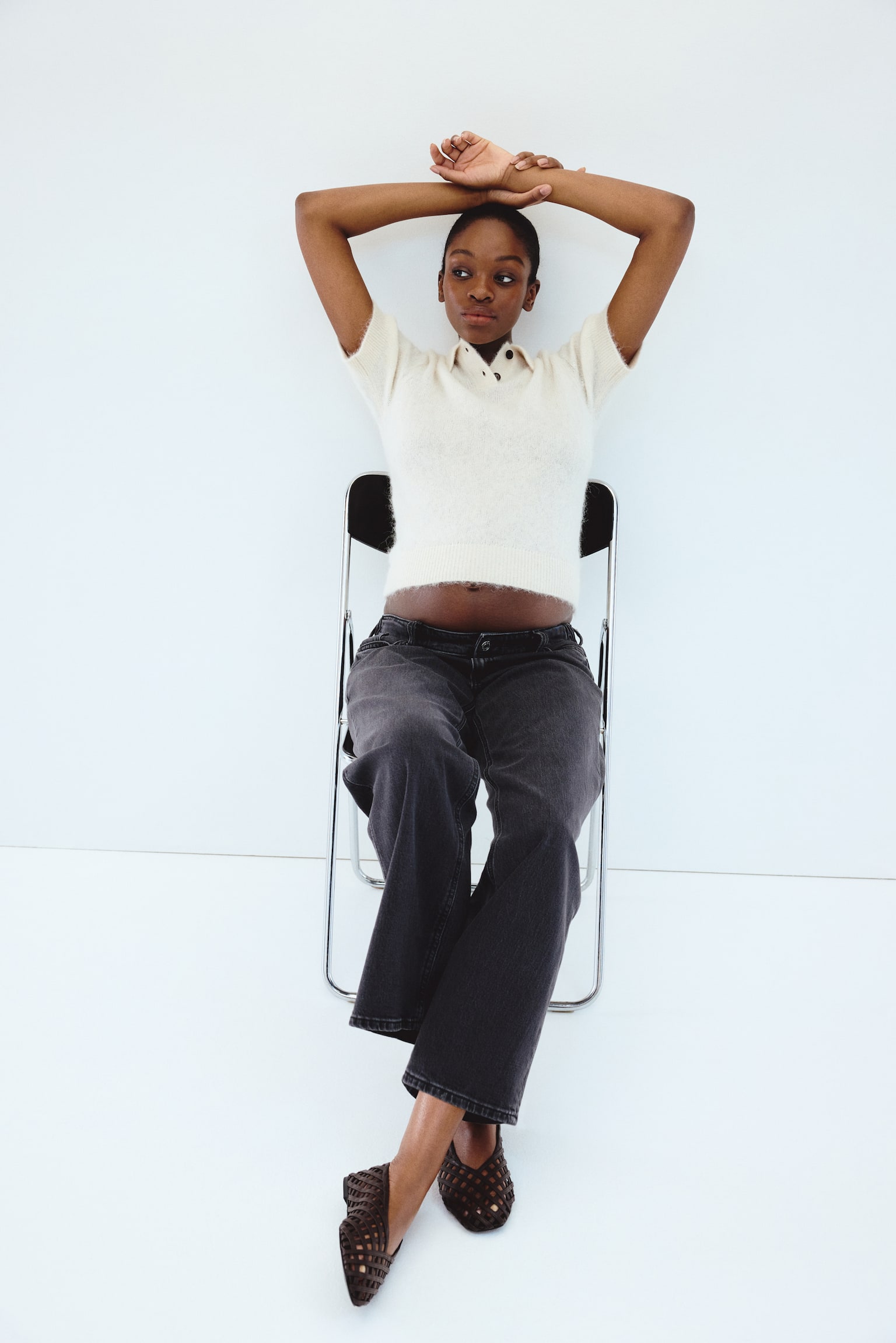 MAMA Before & After Široke farmerke - Tamnosiva - 2