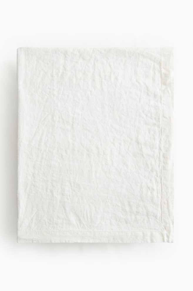 Linen tablecloth - White/Beige - 1