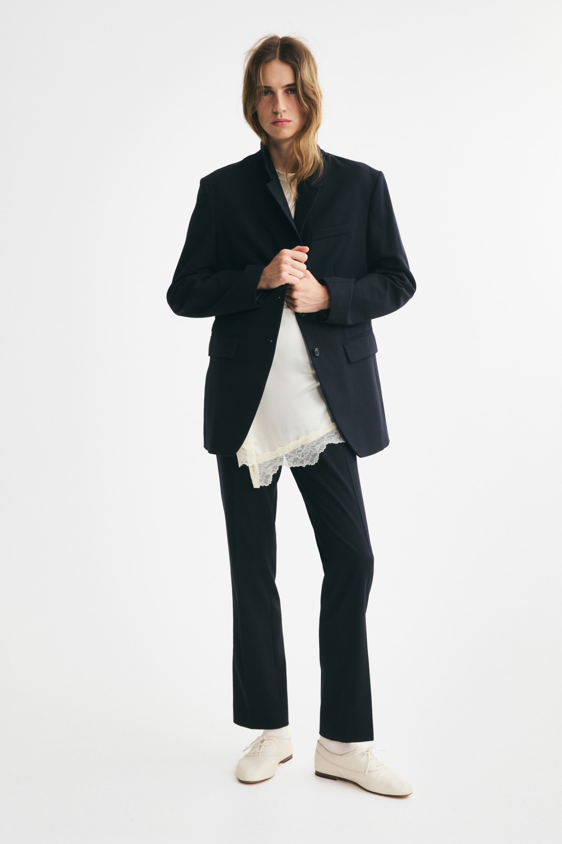 Single-Breasted Twill Blazer