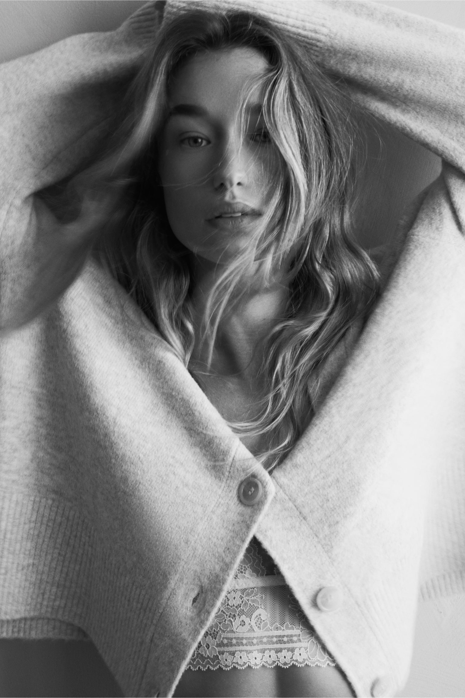 Kardigán - Világosszürke melír/Sötétszürke melír/Bézs melír/Szürke melír/Rózsaszín/Sötétbarna - 5