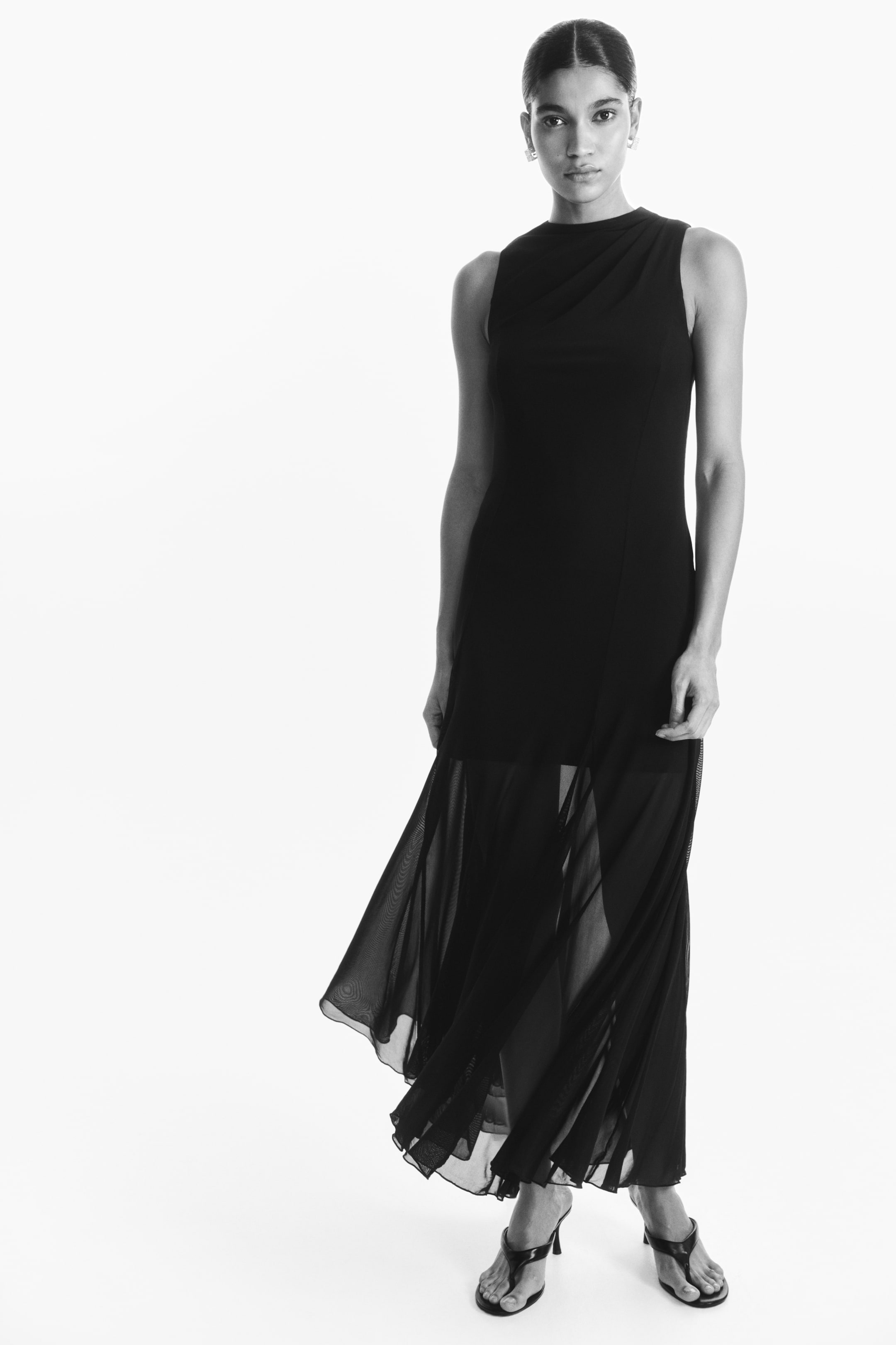 View larger image: Flared Mesh Dress - Black - Ladies | H&M AU 2