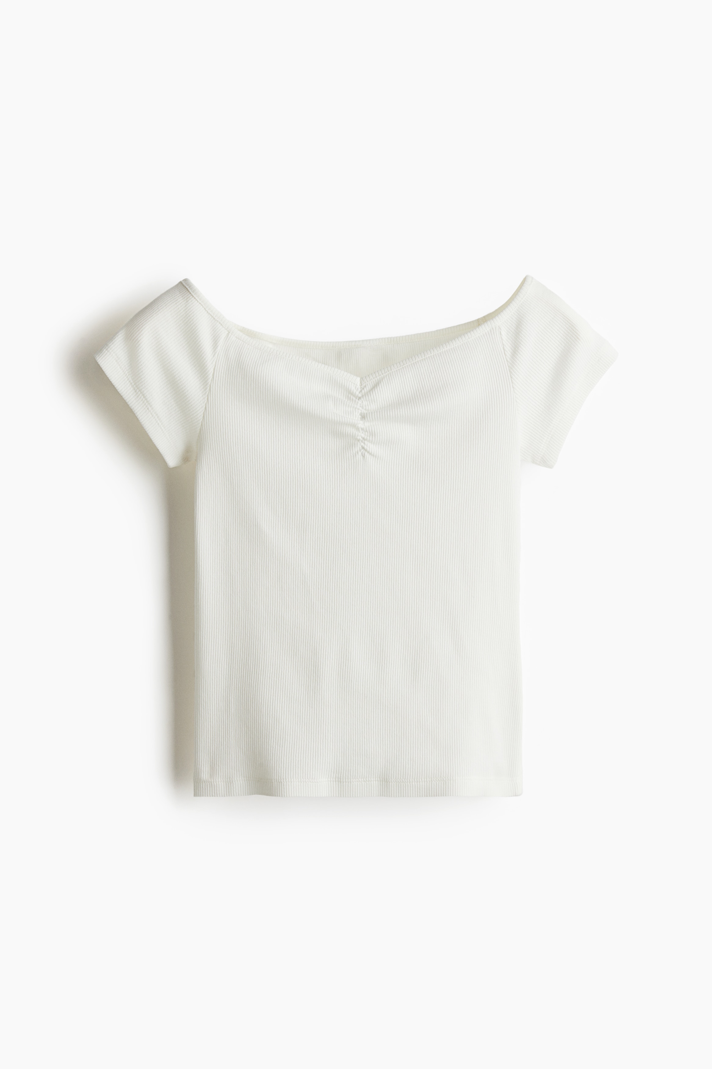 Ribbed boat-neck top - Cream/Black/Light blue/Striped/Red/Navy blue/White striped/Red/Striped