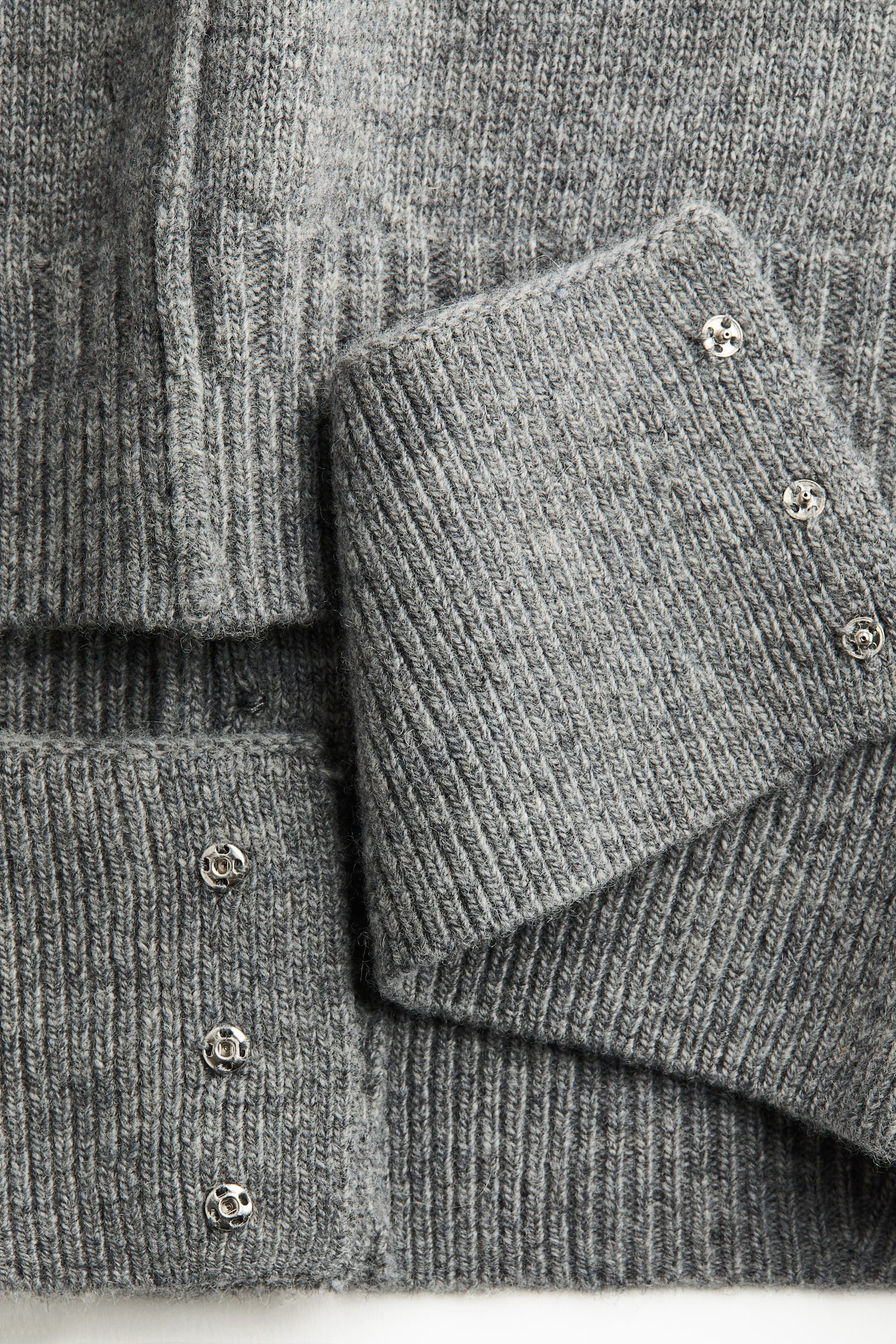 Женский кардиган H&M Wool, цвет: Серый меланжевый — фото 6