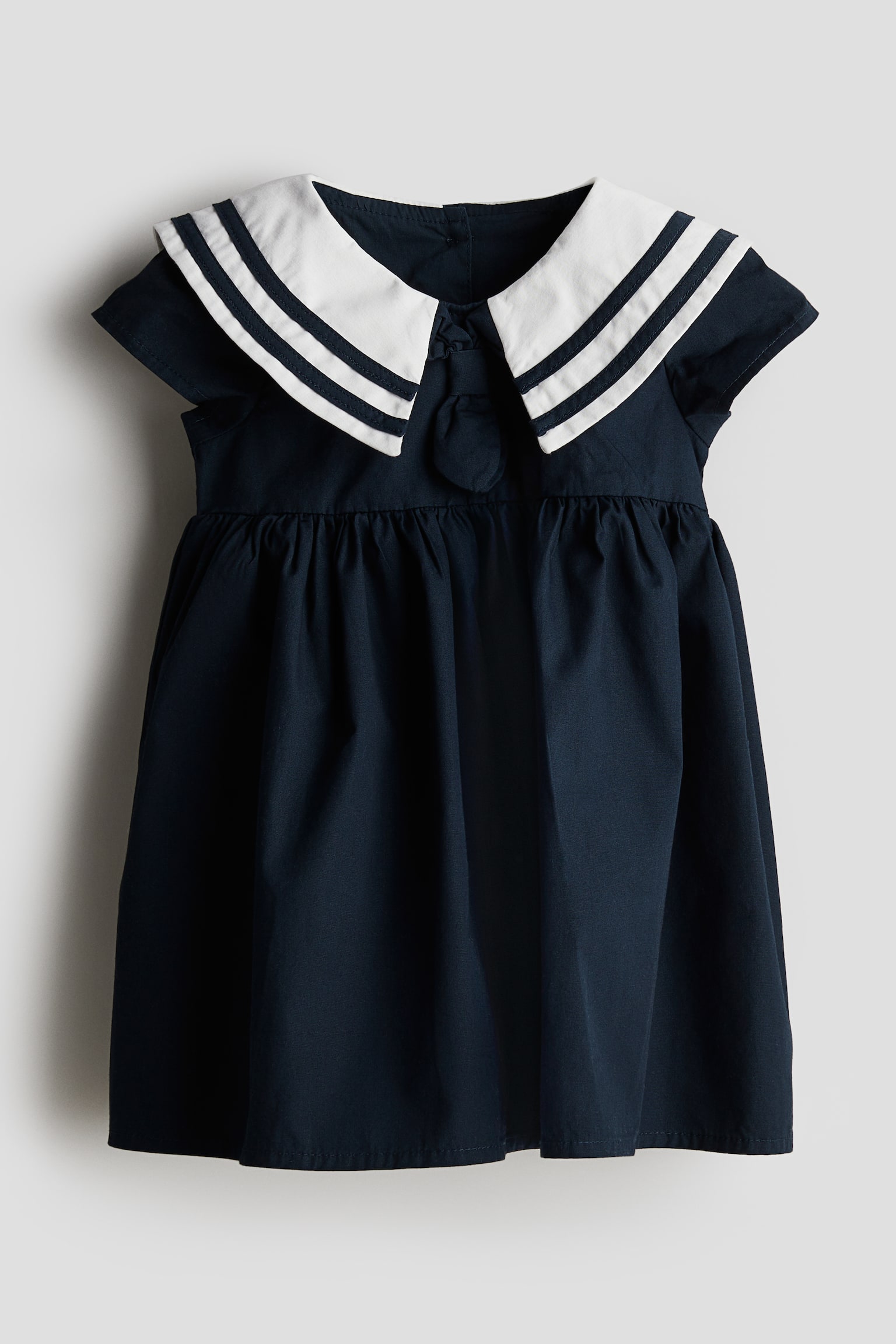 Cotton sailor dress - Navy blue - 1