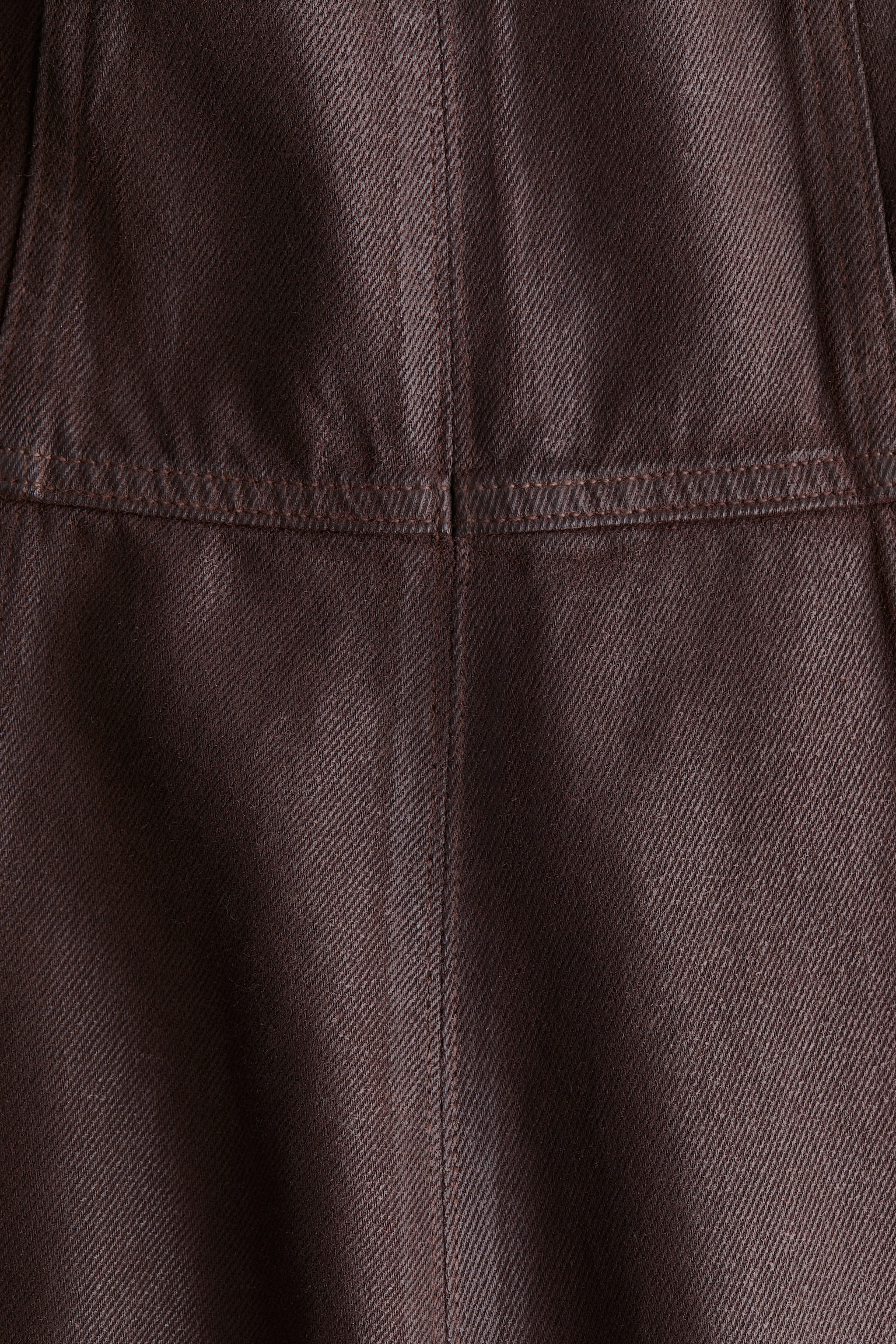 A-Line Denim Skirt - Dark brown - 3