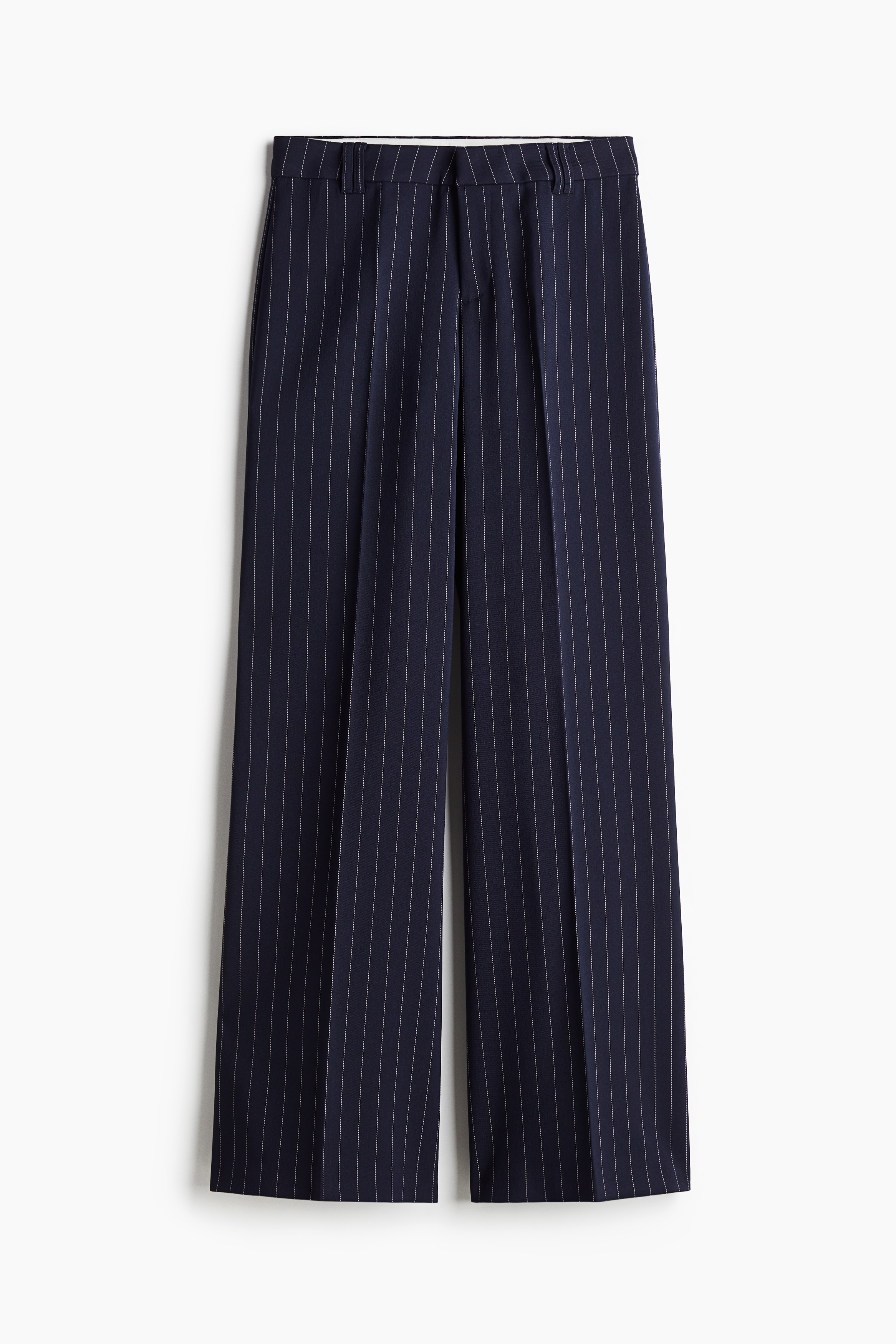 Señoras - Azul marino/Raya diplomática Pantalón sastre amplio - Size: 30  - H&M
