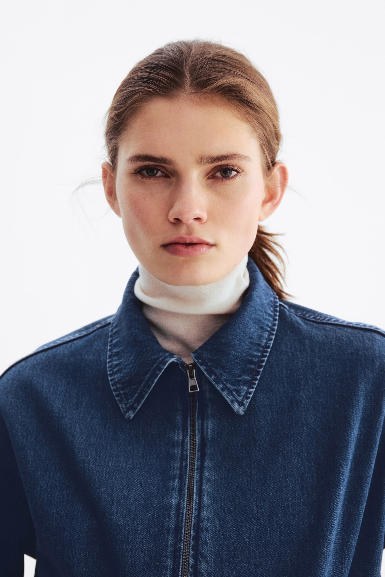 ז'קט ג'ינס אוברסייז - כחול ג'ינס/אפור ג‘ינס כהה - 5