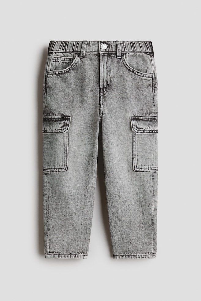 Relaxed Tapered Fit Jeans - Helles Denimgrau/Dunkles Denimblau/Dunkelgrau - 1