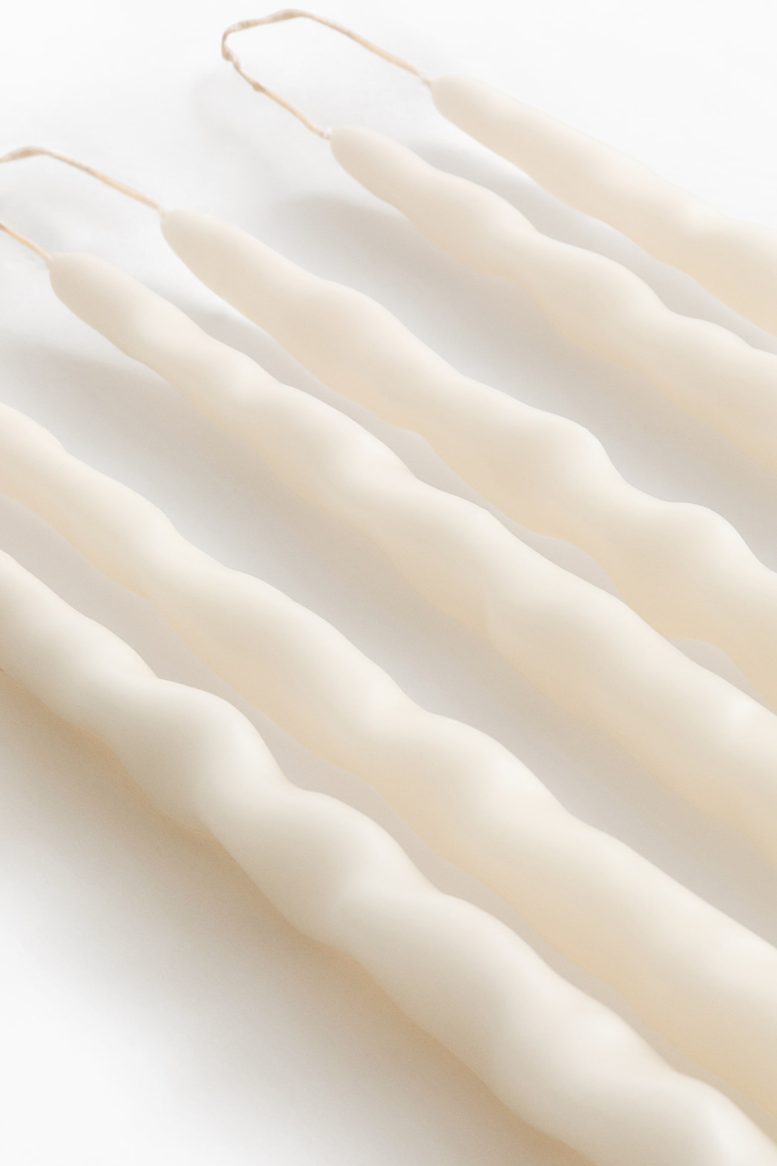 6-pack moulded tapered candles - White/Dark brown/Beige - 2
